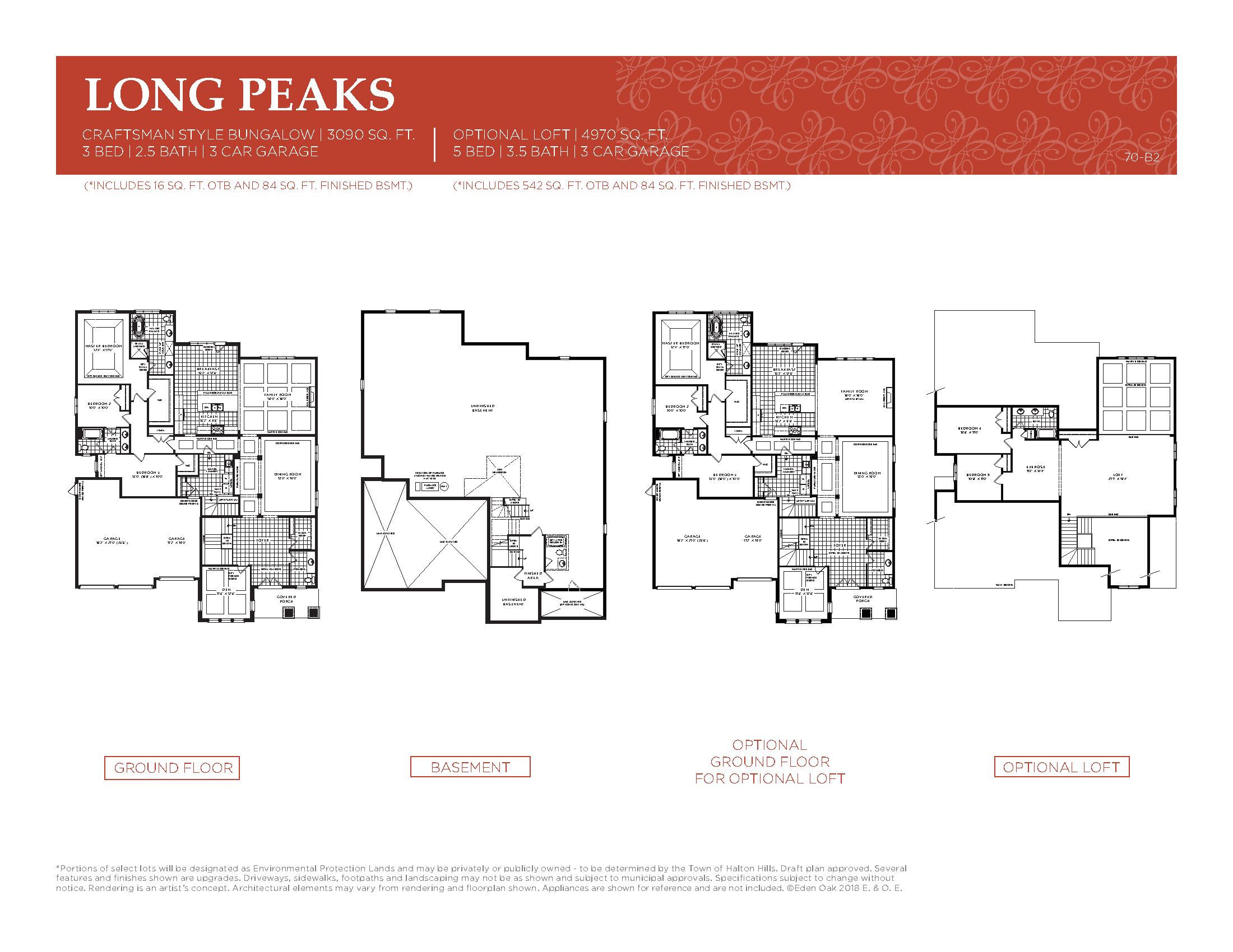 Long Peaks - Craftsman Style floor plan