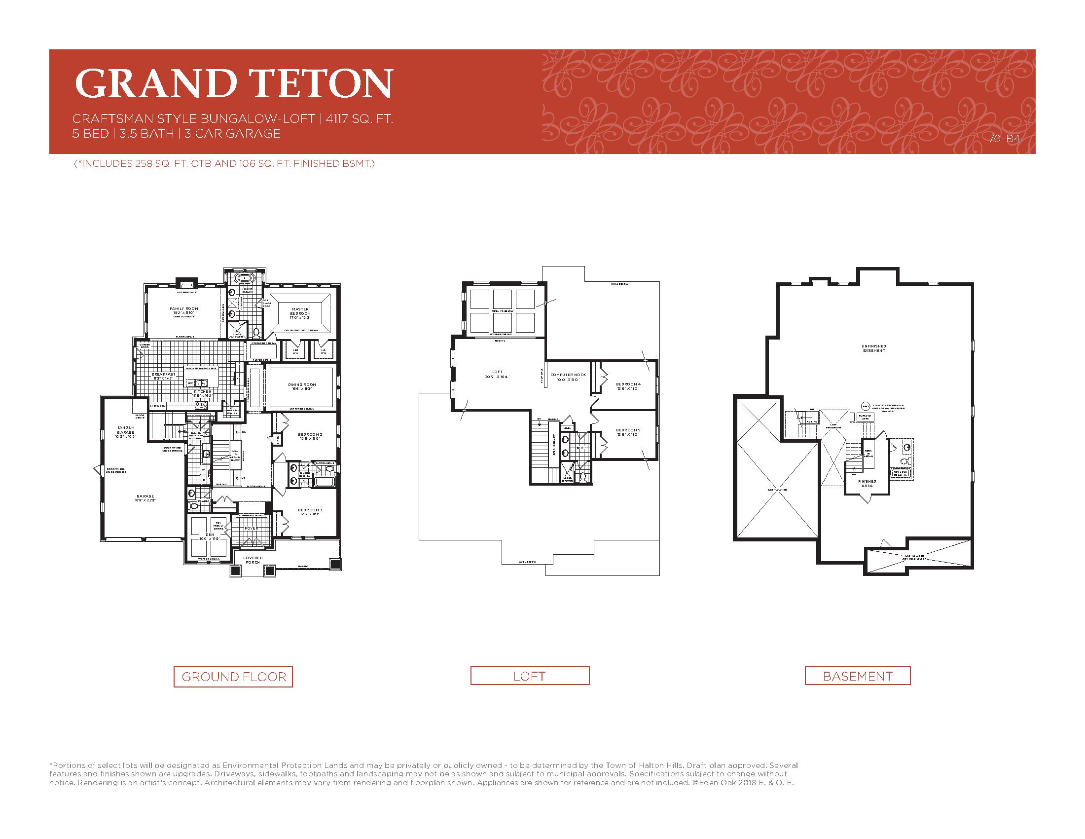 Grand Teton - Craftsman Style floor plan