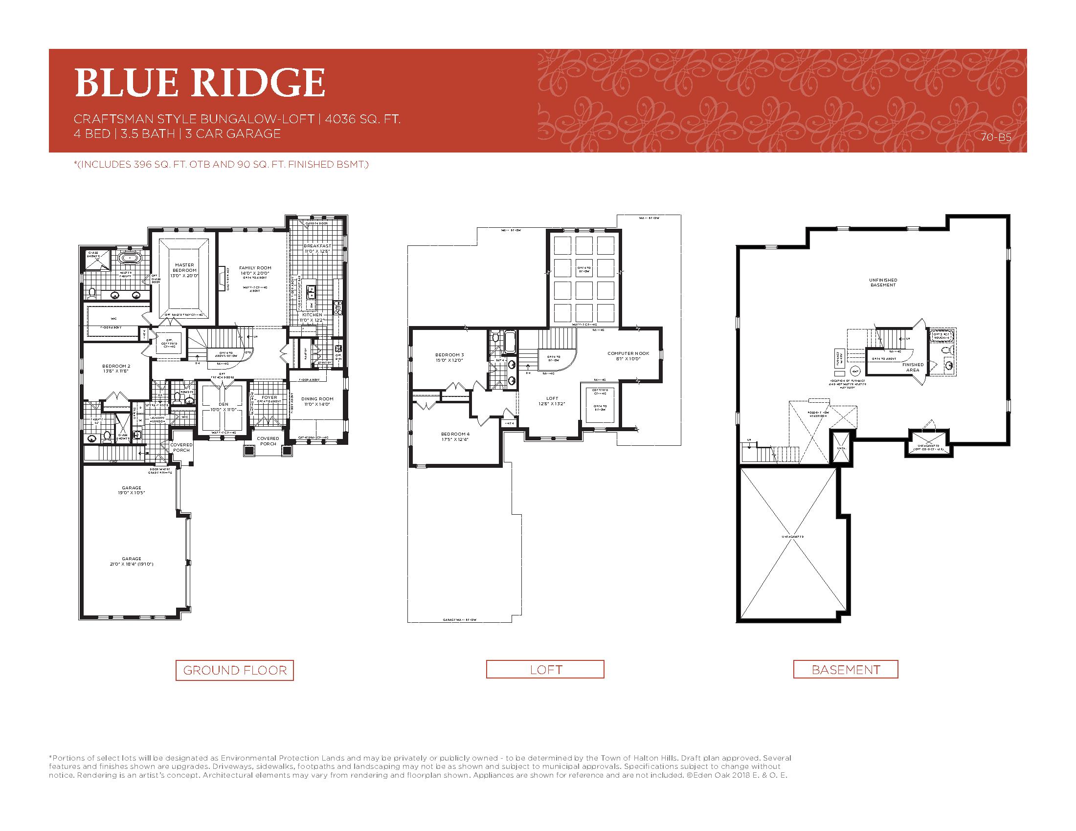 Blue Ridge - Craftsman Style floor plan