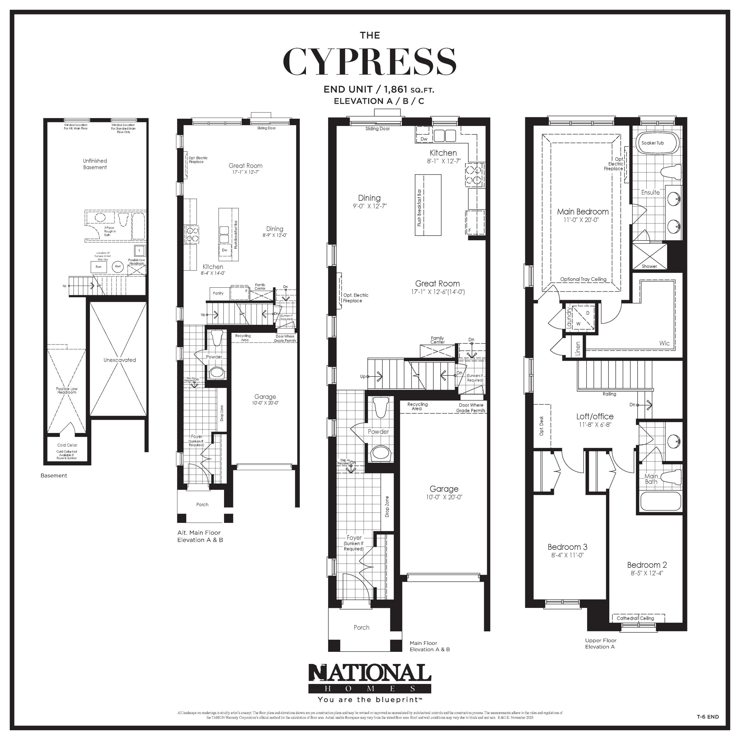 Cypress - End Unit floor plan