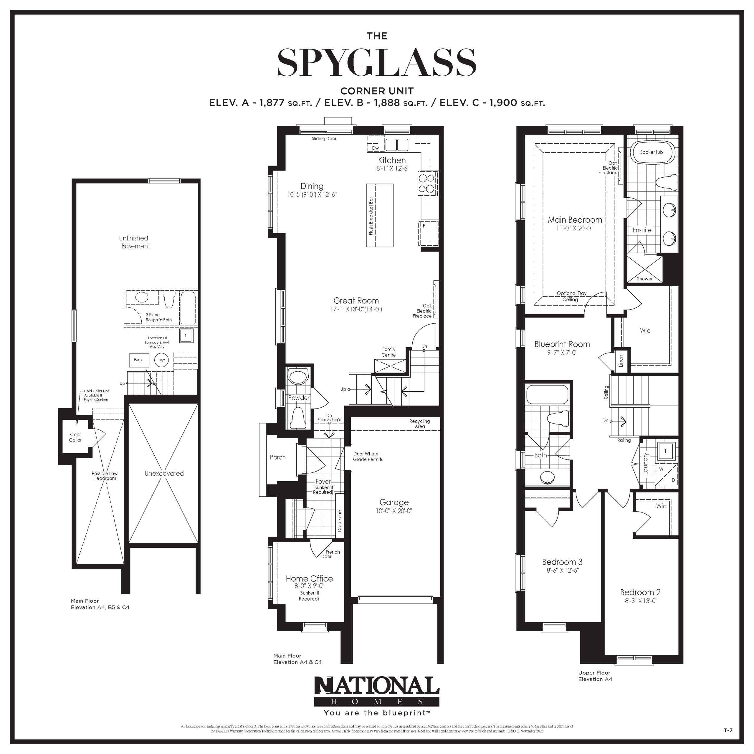 Spyglass - Corner Unit Elev A/B/C floor plan