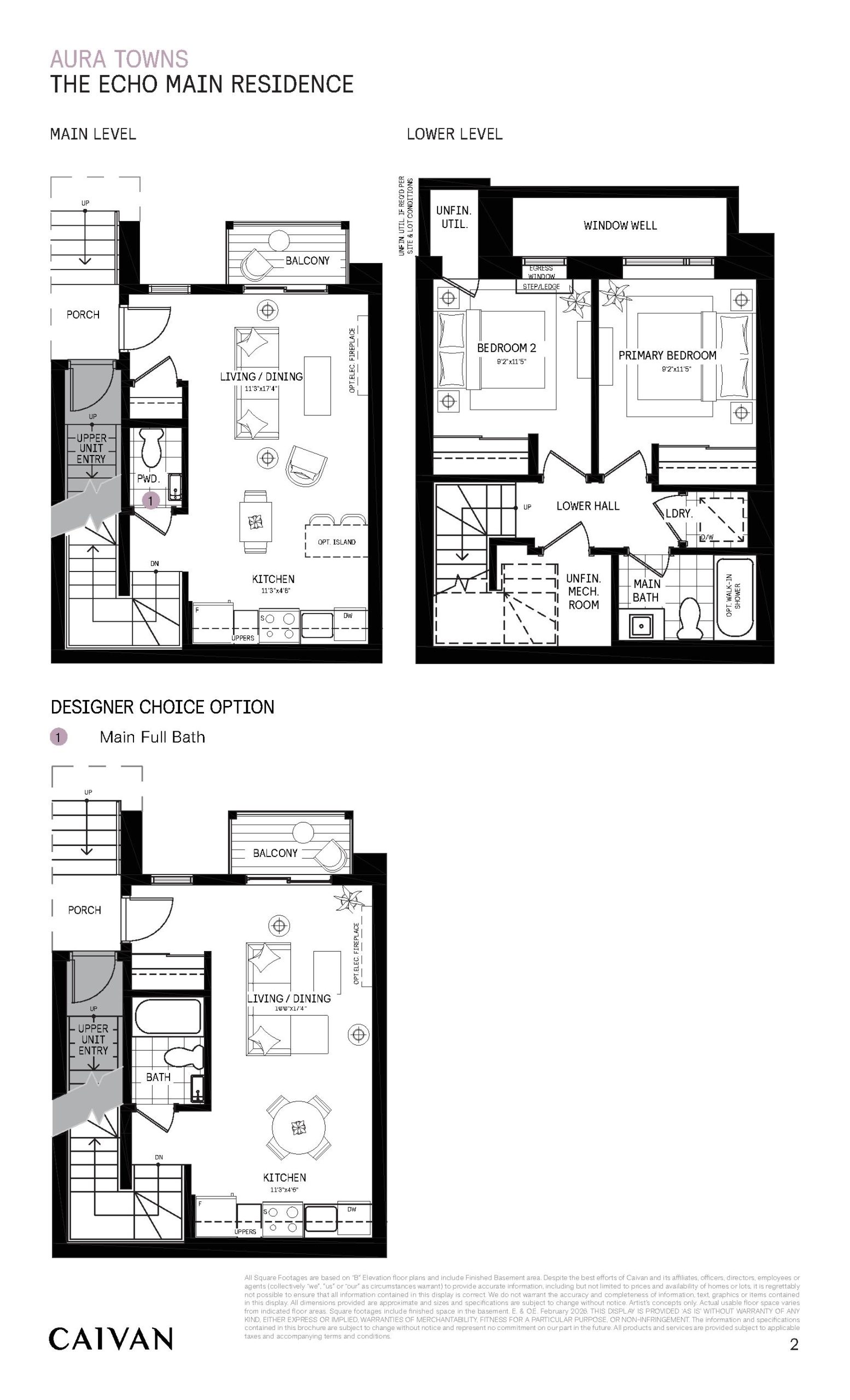 The Echo Main Residence floor plan