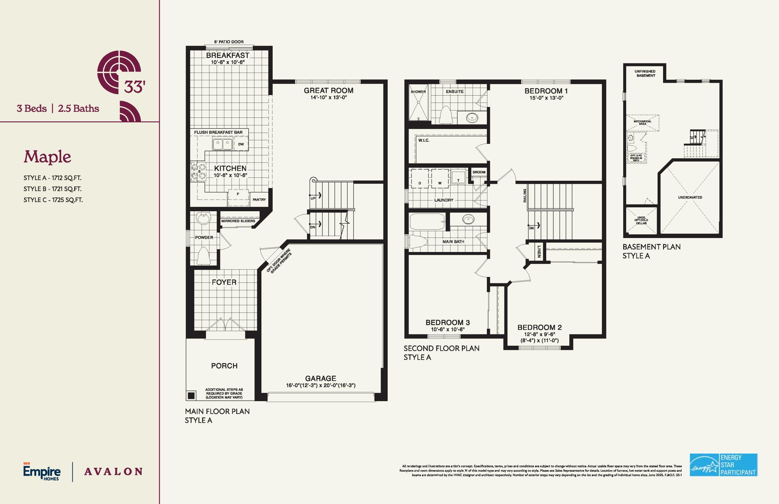 Maple 33' floor plan