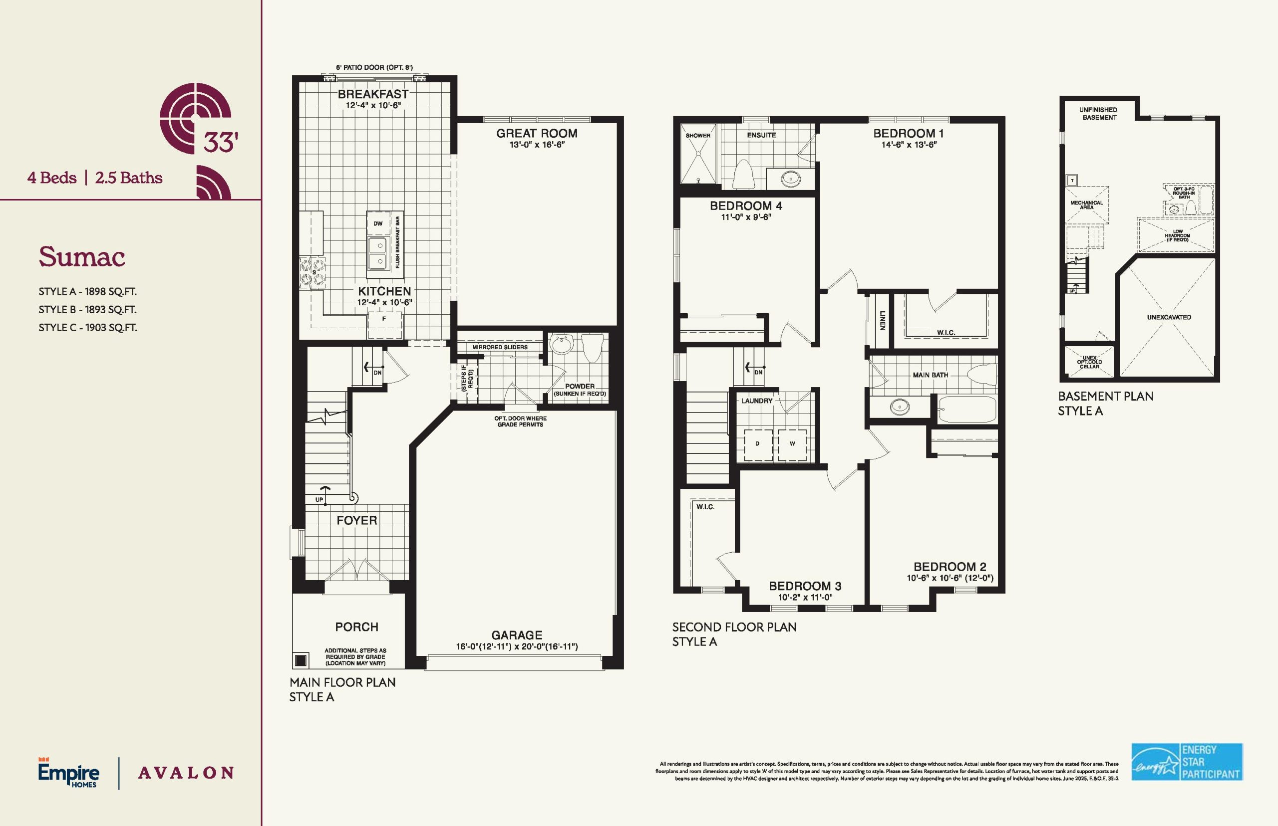 Sumac 33' floor plan