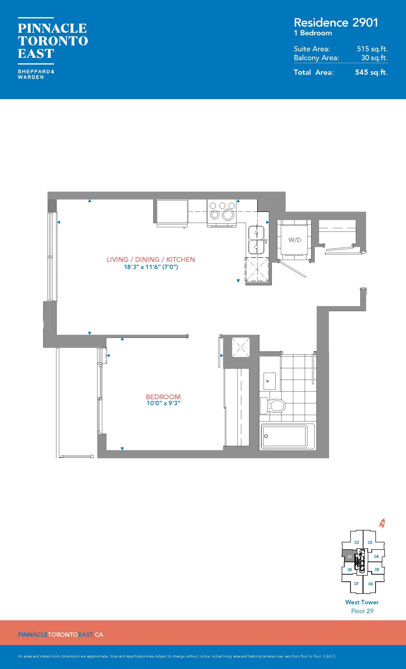 Residence 2901 - West Tower floor plan