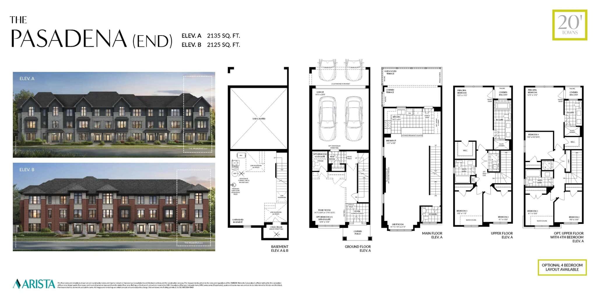 The Pasadena (End) floor plan
