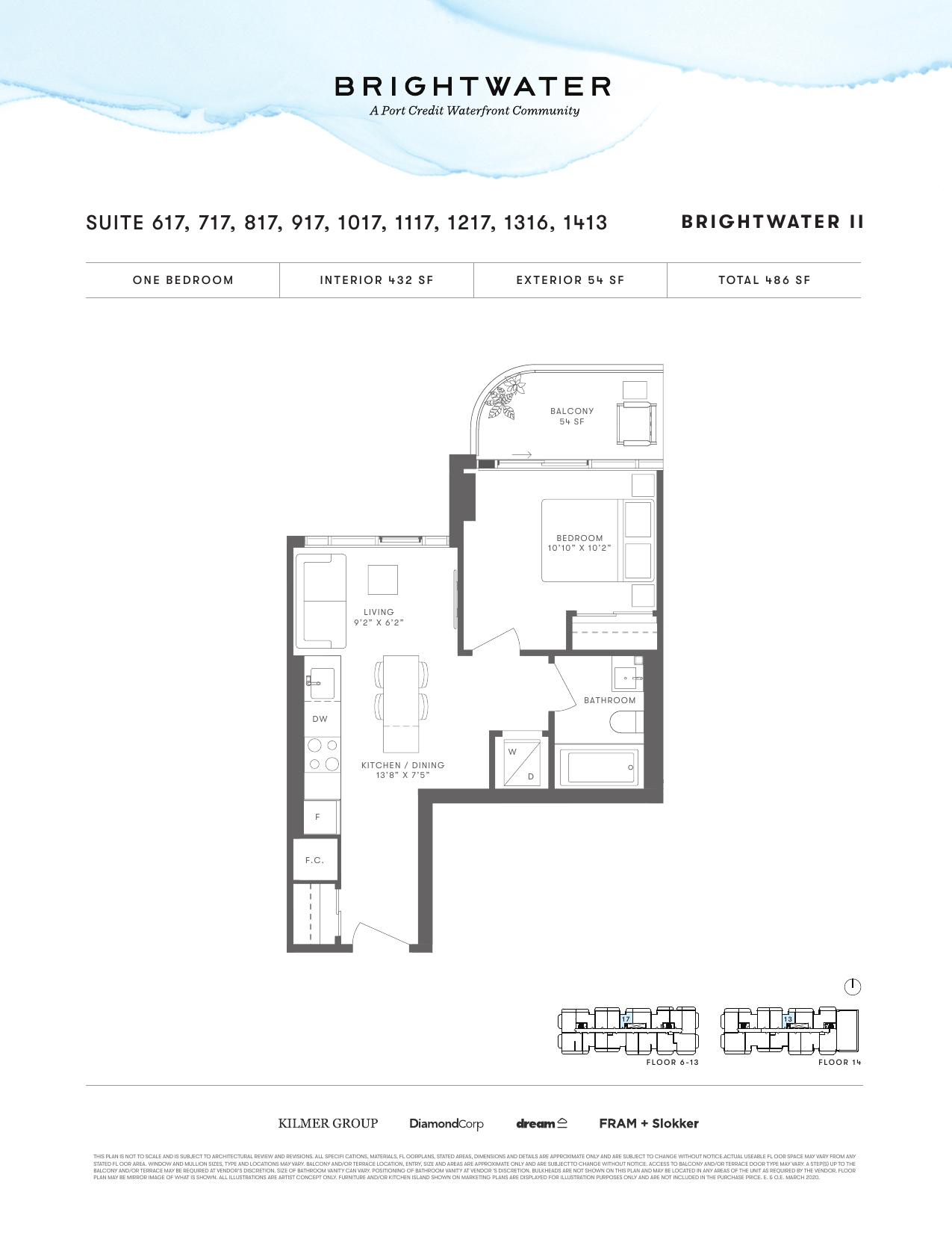 Suite 617, 717, 817, 917, 1017, 1117, 1217, 1316, 1413 floor plan
