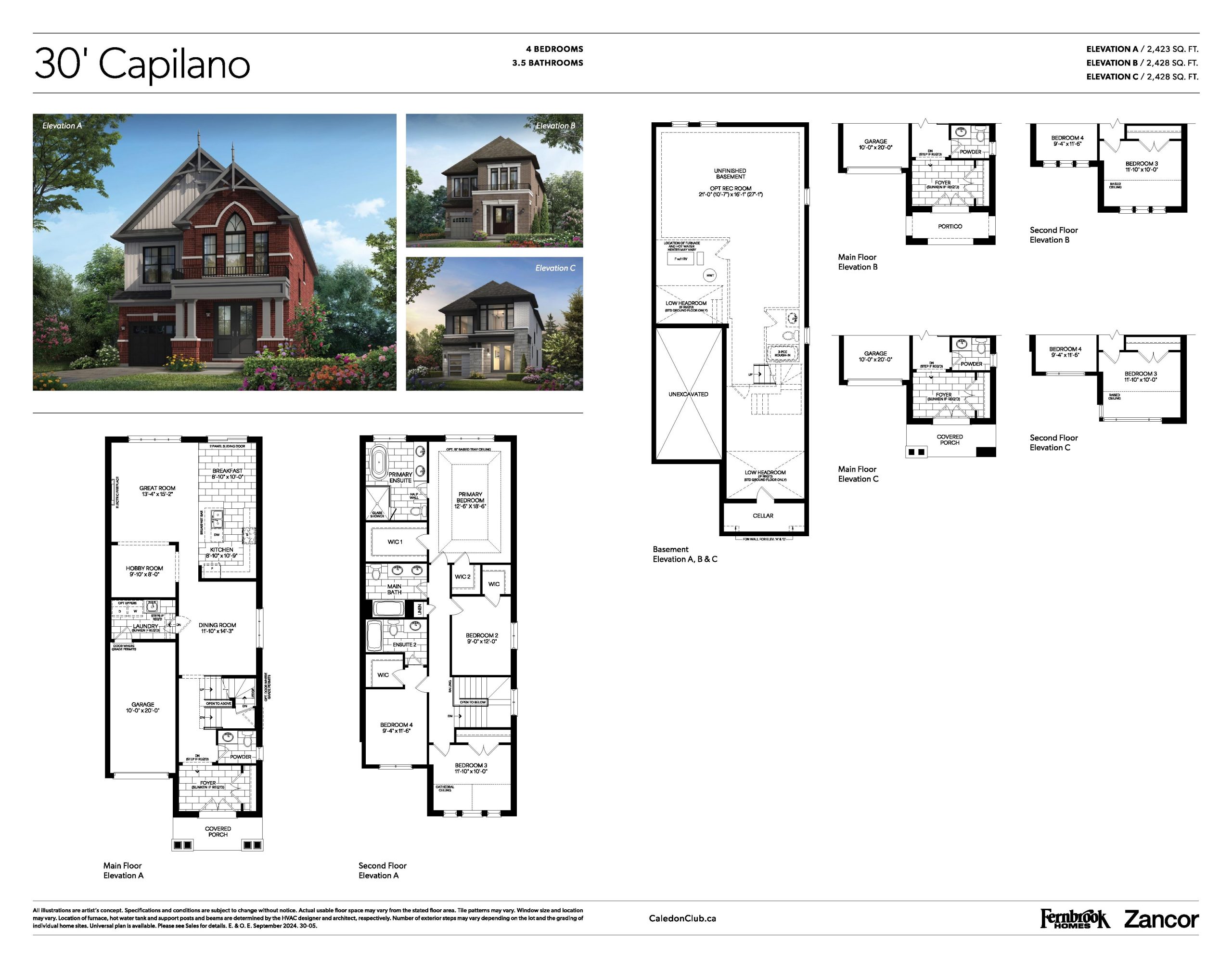 Caledon Club Towns Phase 2 beds baths Studio floor plan