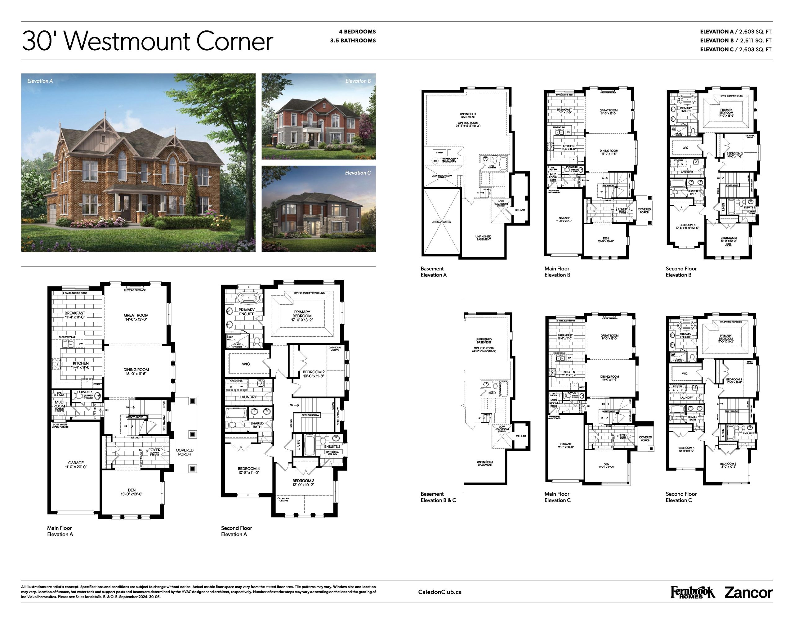 Caledon Club Towns Phase 2 beds baths Studio floor plan