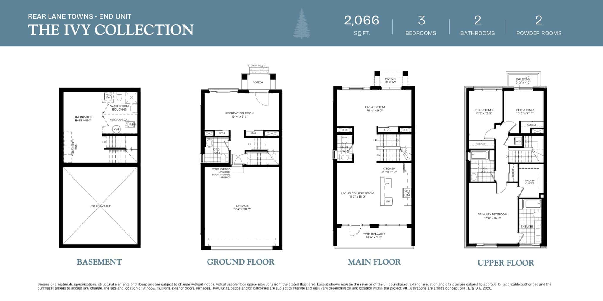 End Unit - Ivy Collection floor plan