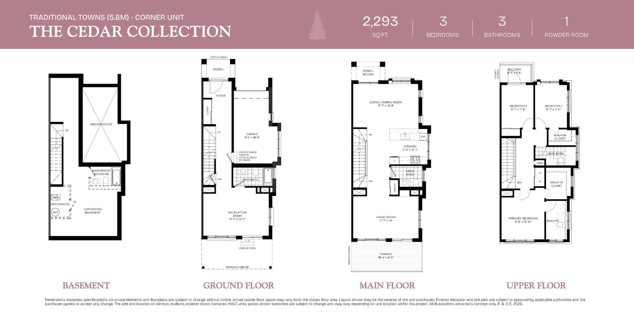 Corner Unit - Cedar Collection floor plan