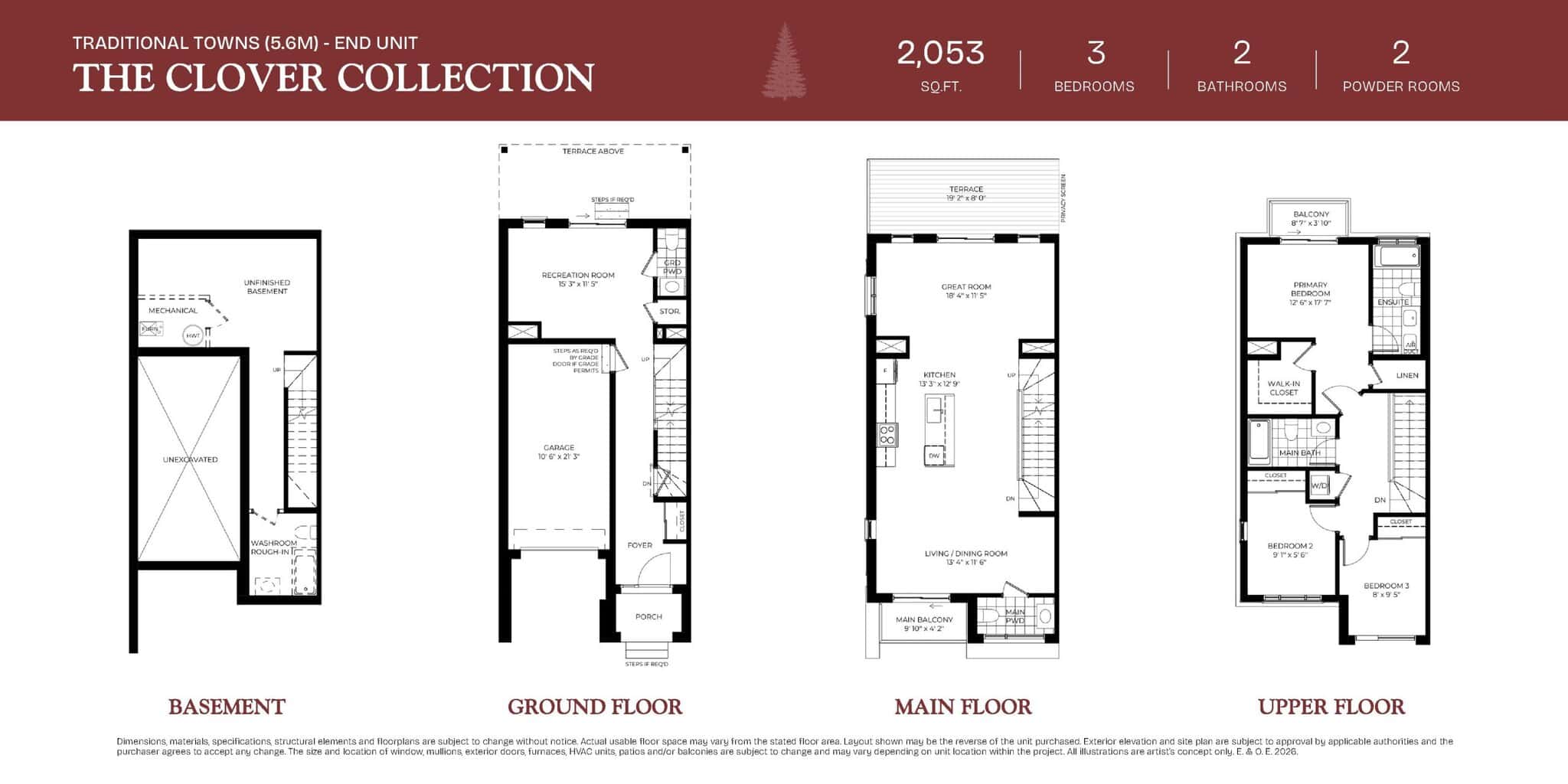 End Unit - Clover Collection floor plan