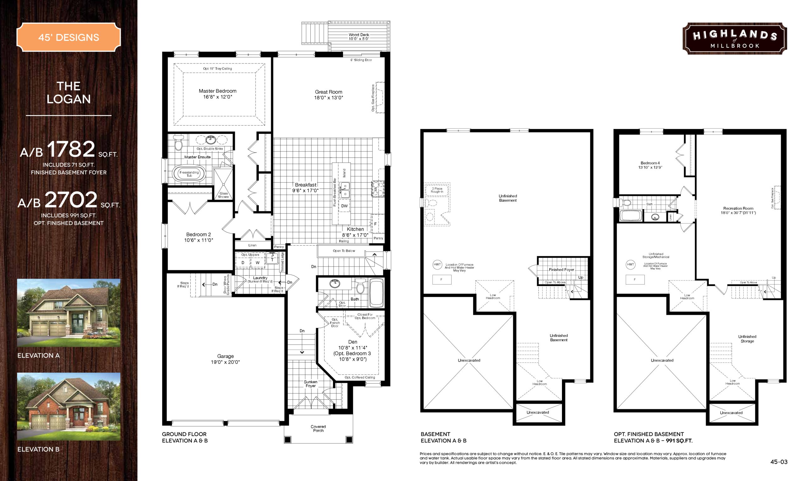Fairfields at Highlands of Millbrook beds baths Studio floor plan