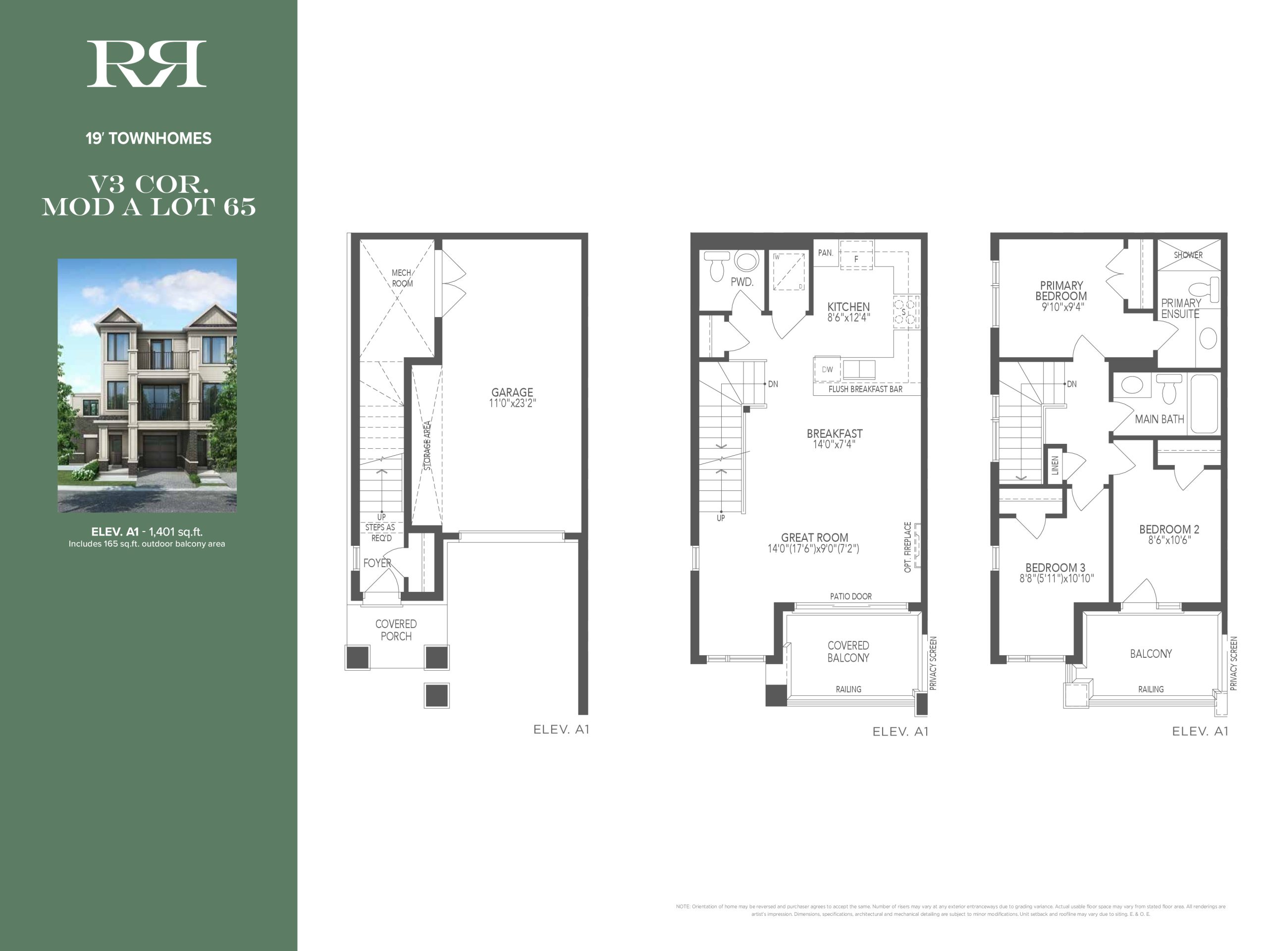V3 Cor Mod A Lot 65 floor plan