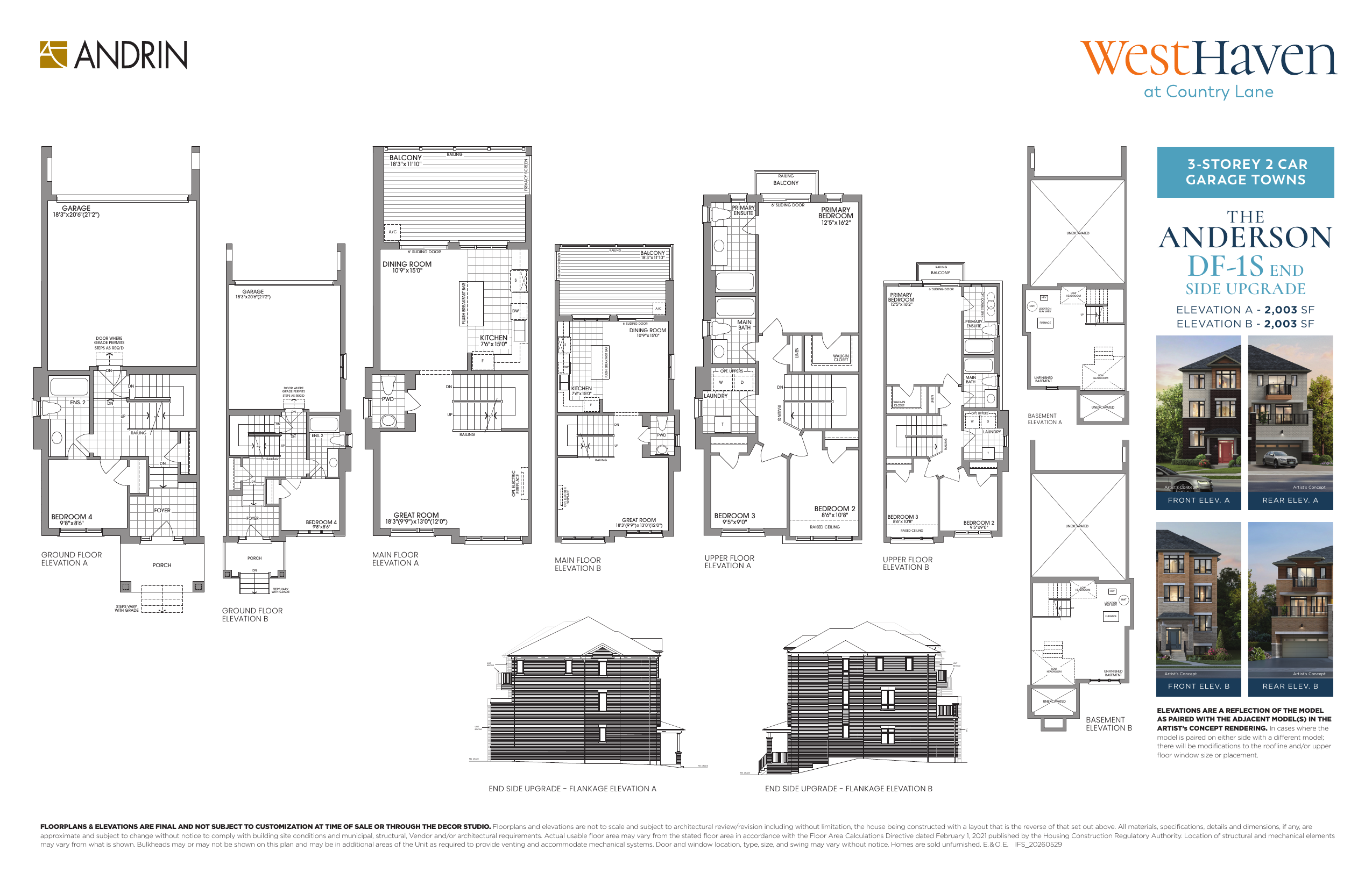 The Anderson End Side Upgrade floor plan