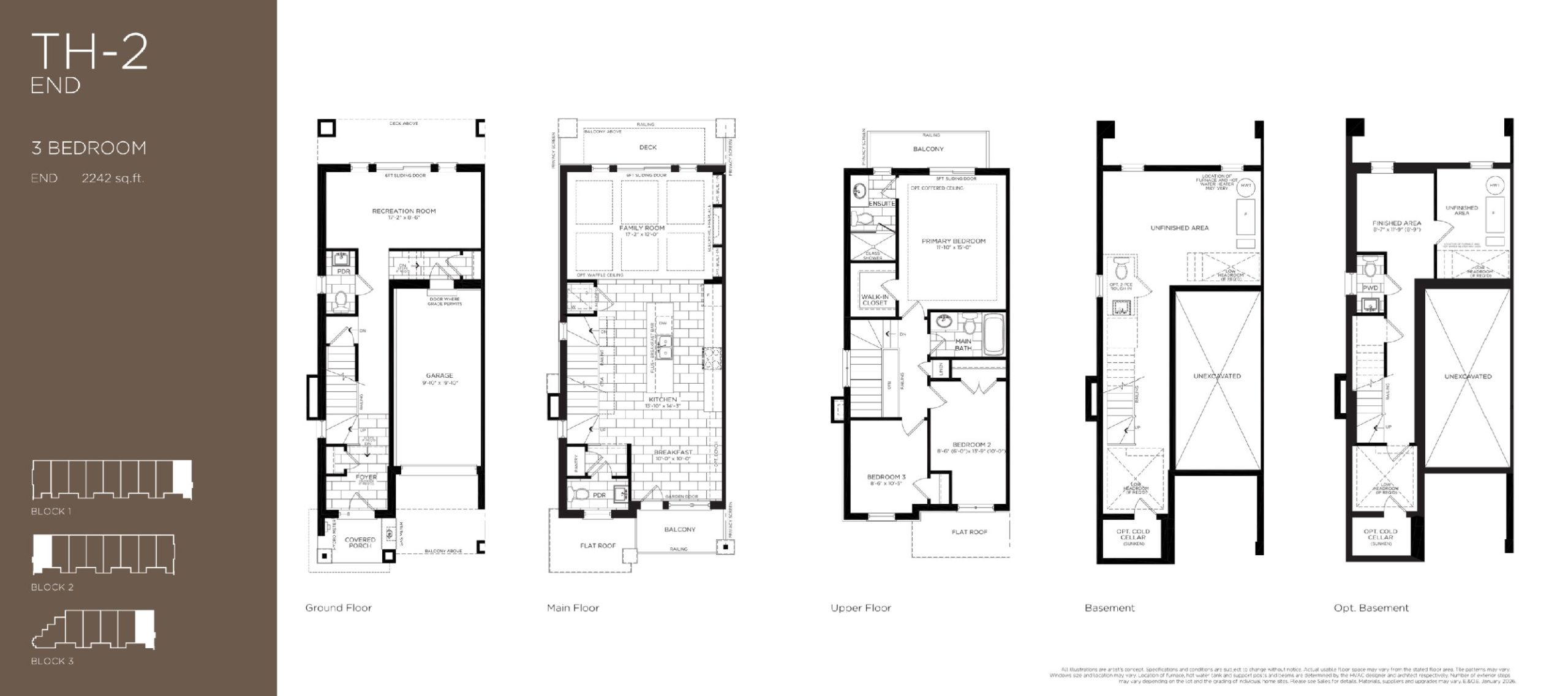 TH-2 End floor plan