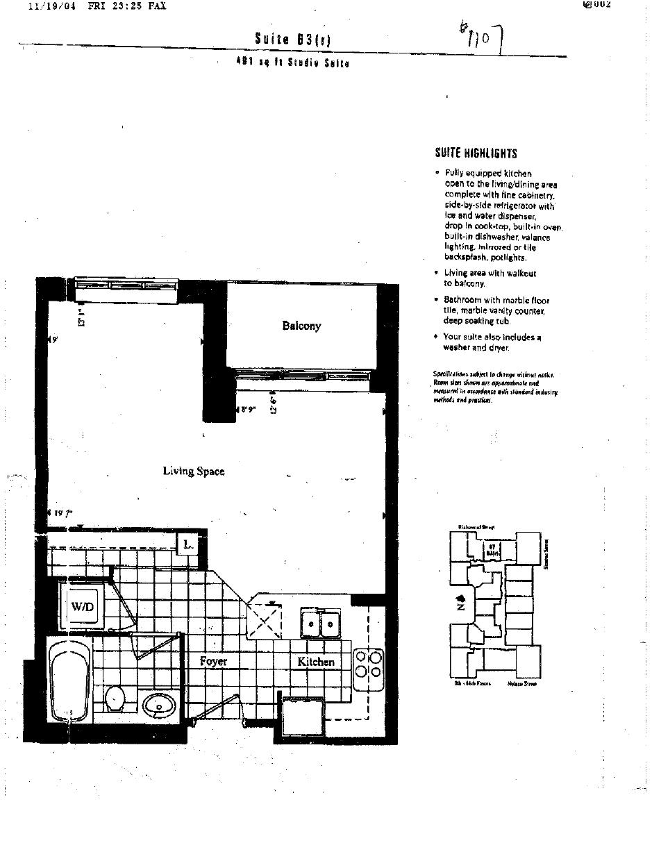 Suite 63 (Studio) floor plan