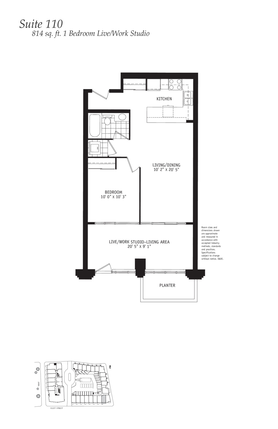 Suite 110 (Live/Work) floor plan