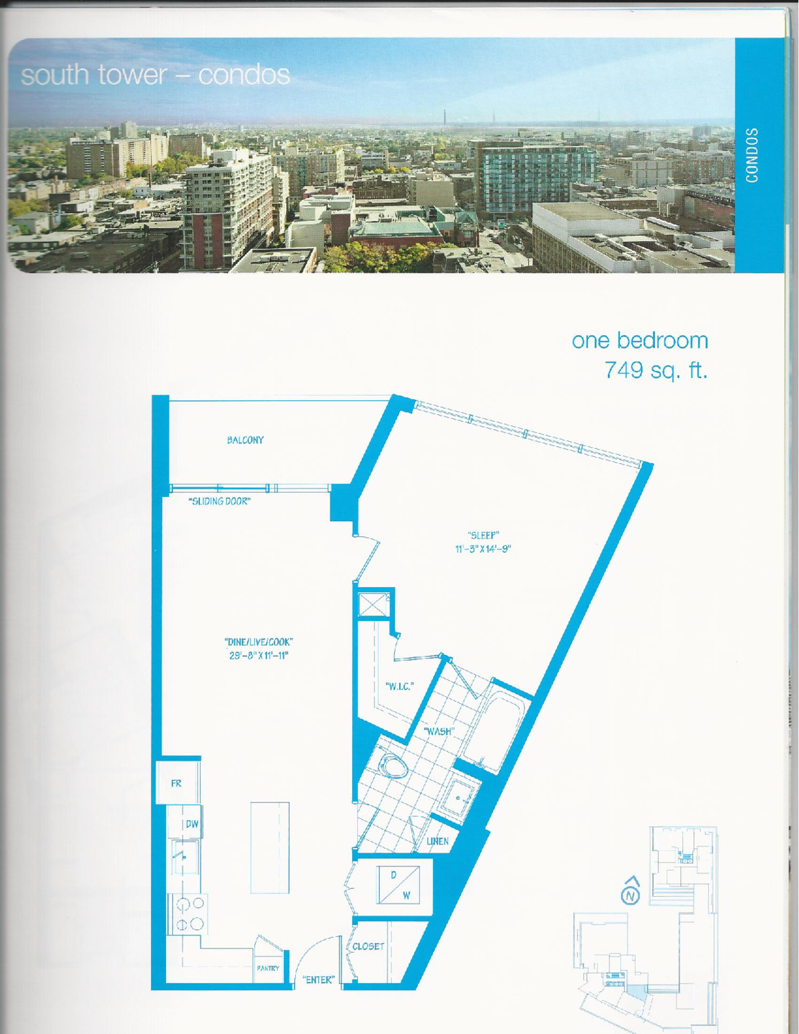 One Bedroom 749 floor plan