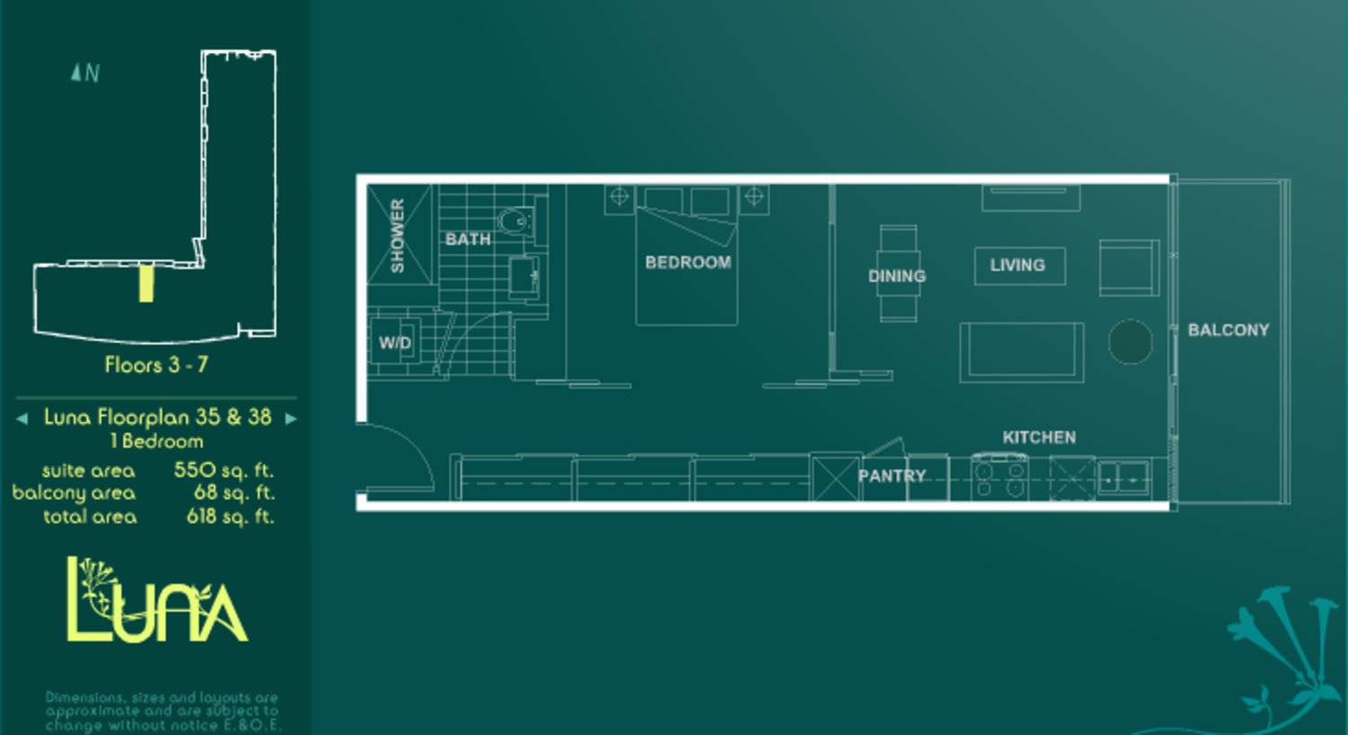 Luna Floorplan 35 & 38 floor plan
