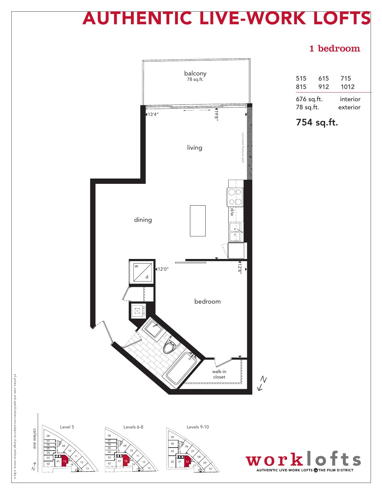 1 Bedroom floor plan