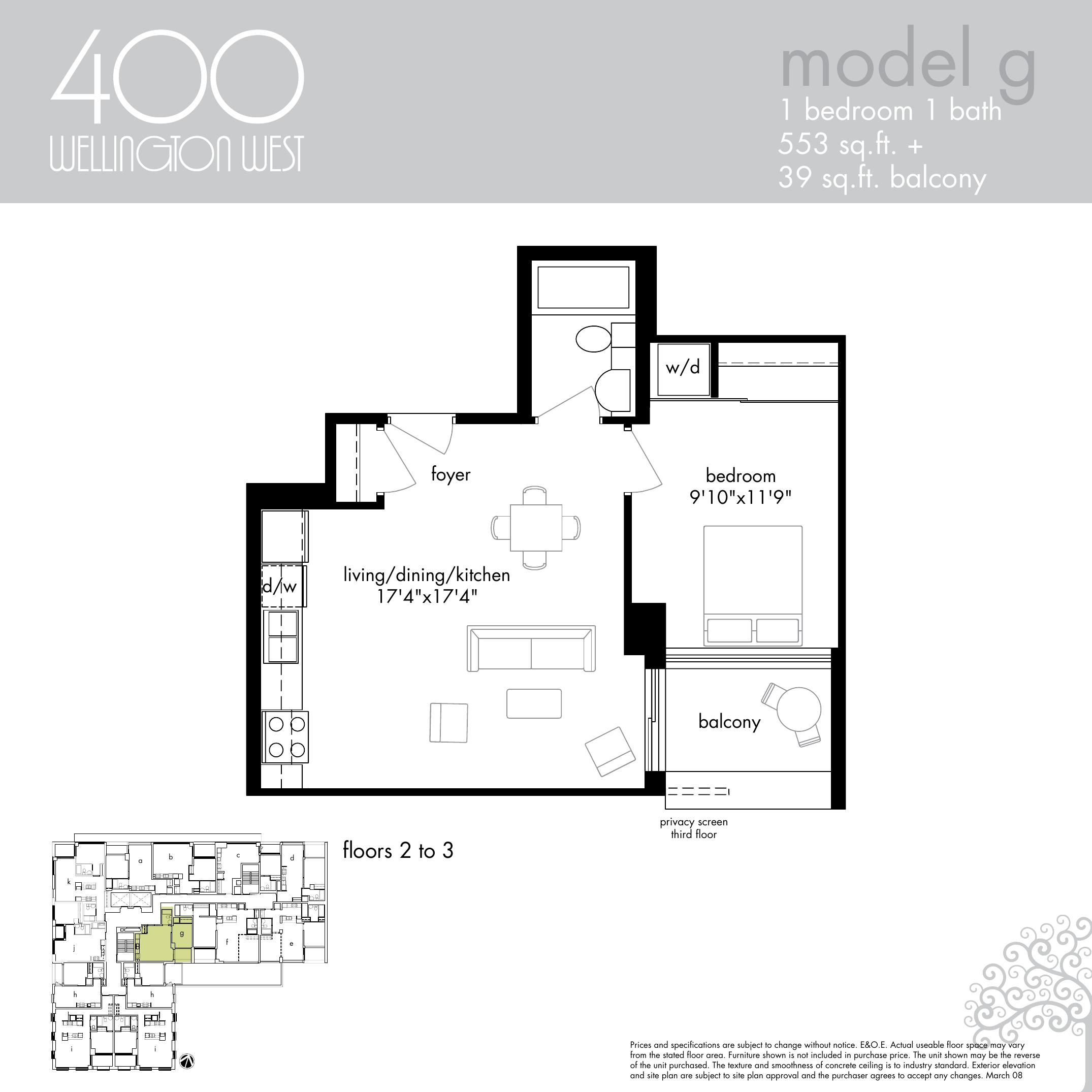 Model G floor plan