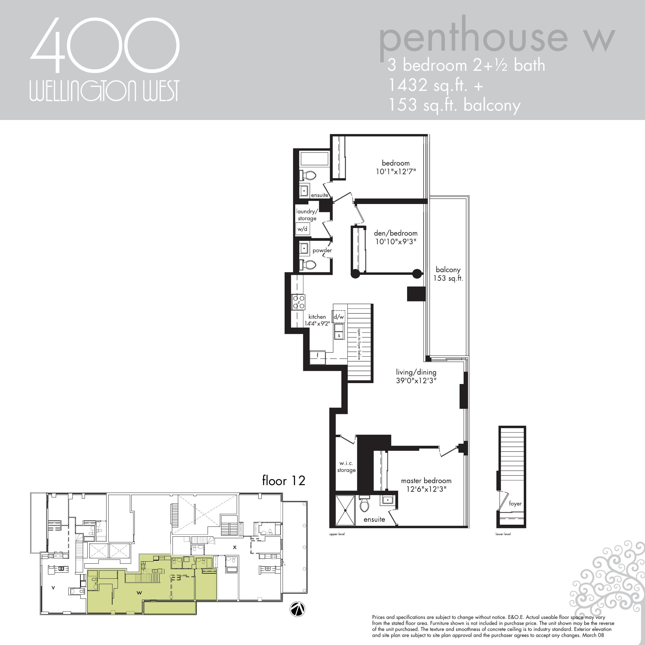 Penthouse W floor plan