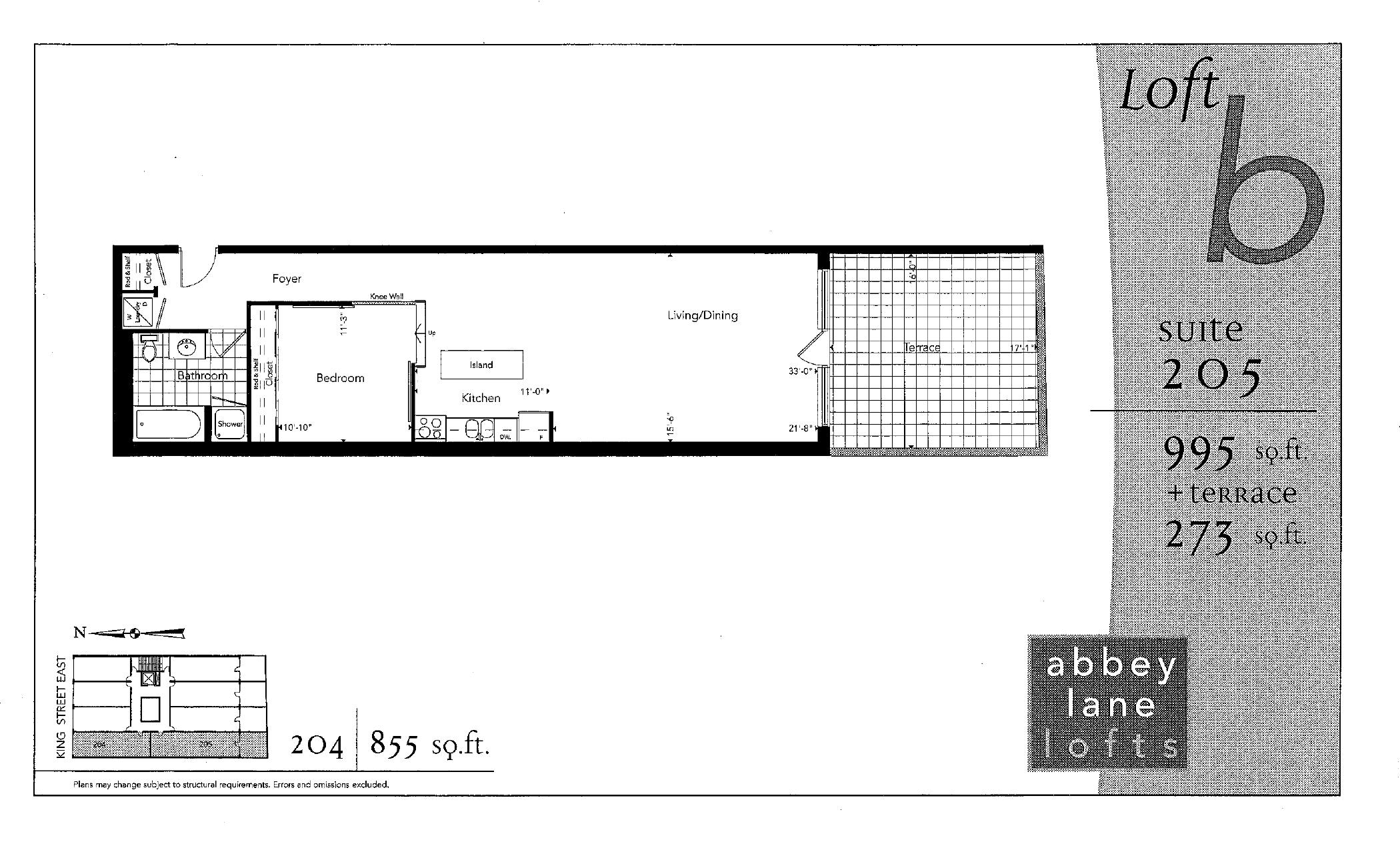 Loft B - Suite 204 floor plan
