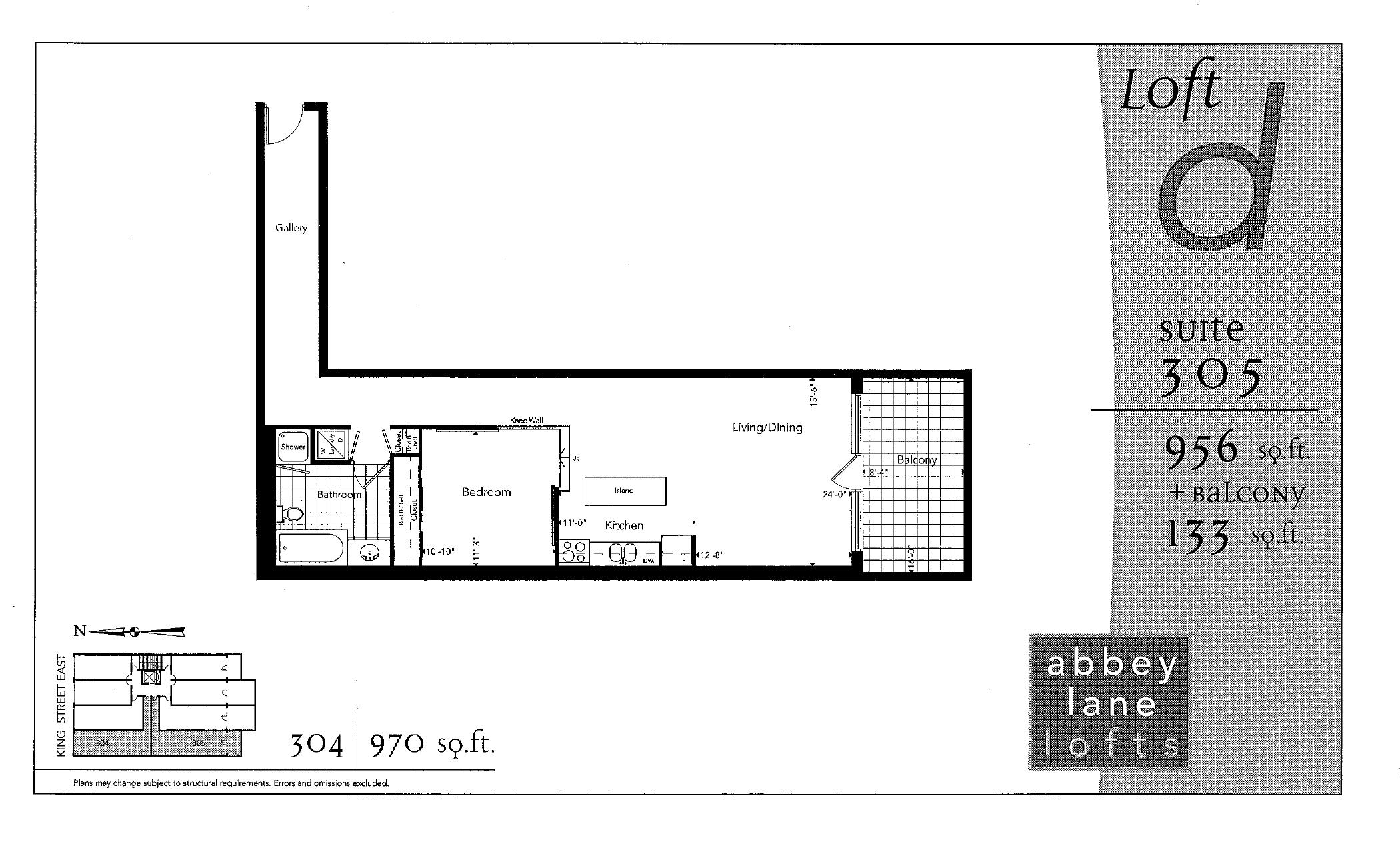 Loft D - Suite 304 floor plan