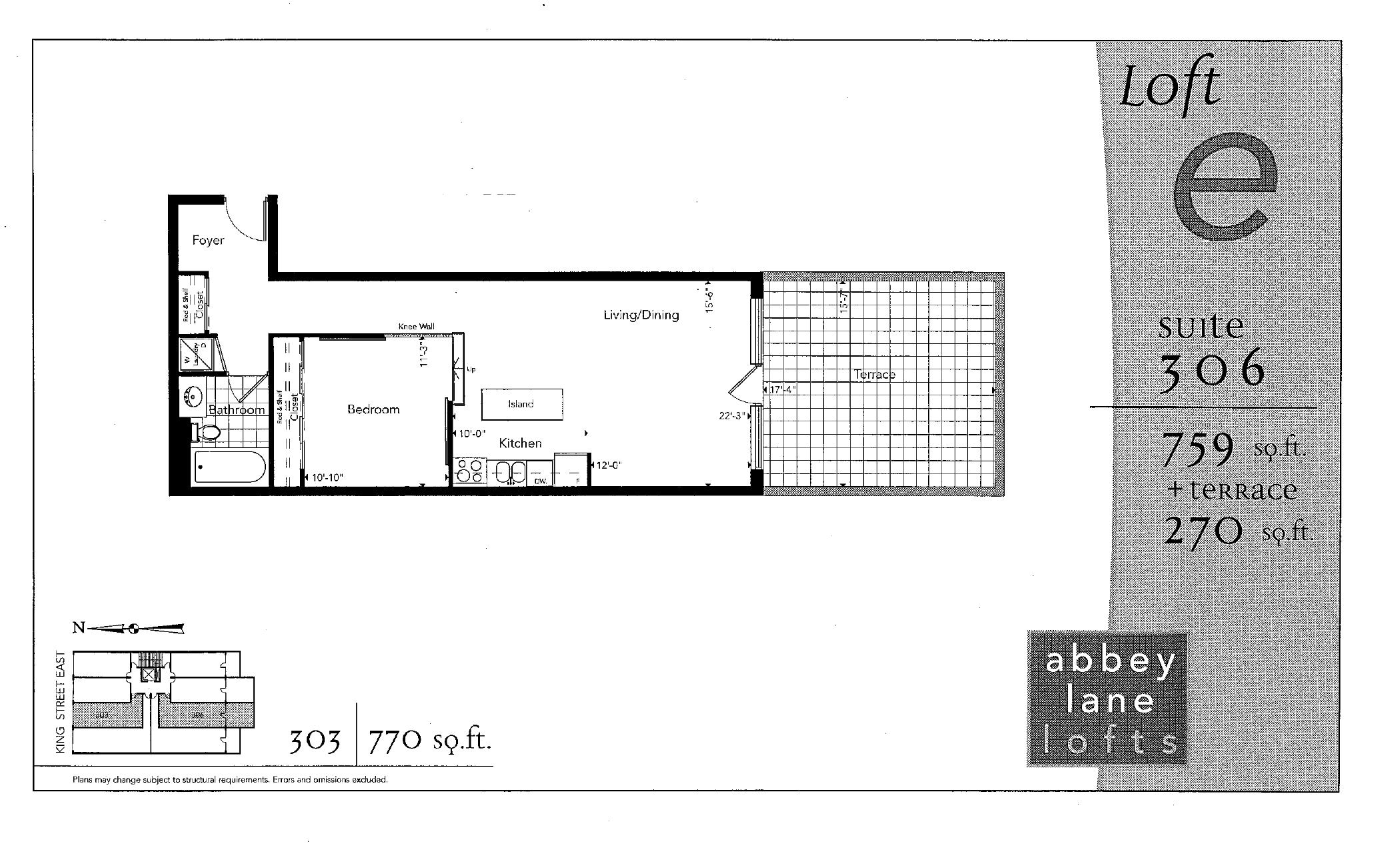 Loft E - Suite 306 floor plan