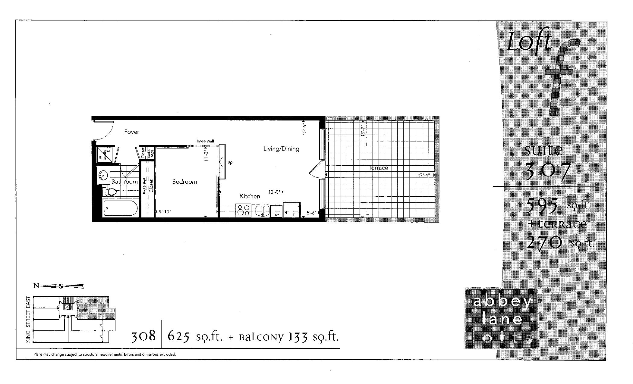 Loft F - Suite 308 floor plan