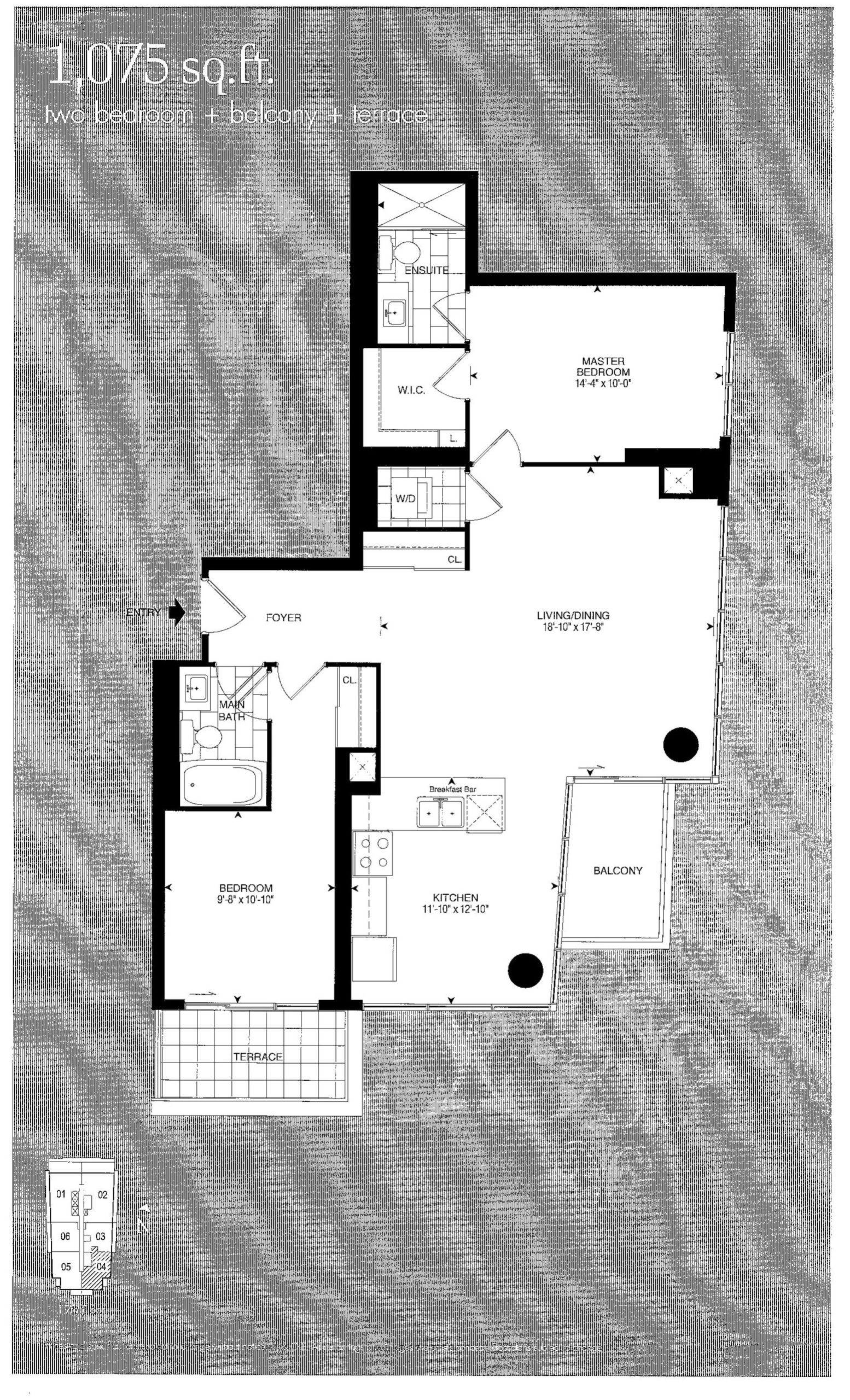 Penthouse 1,075 floor plan
