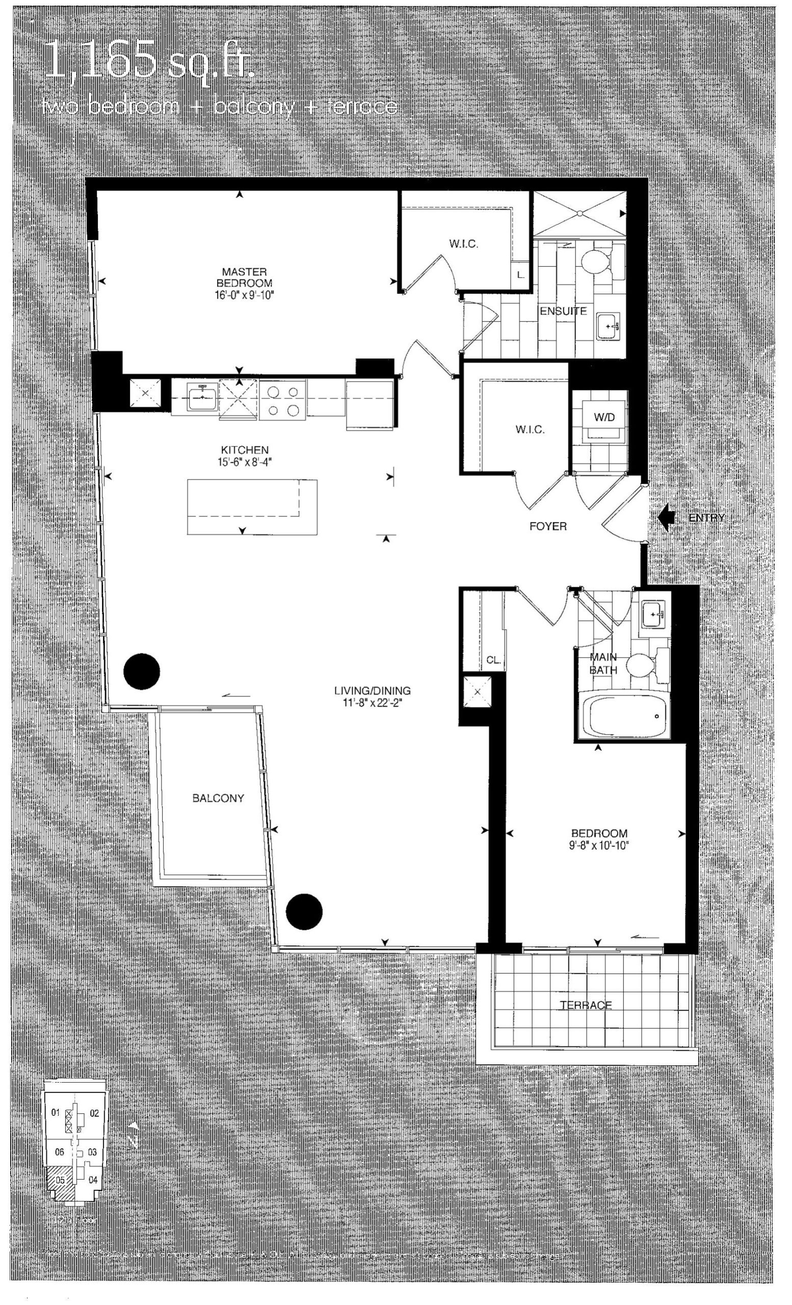 Penthouse 1,165 floor plan