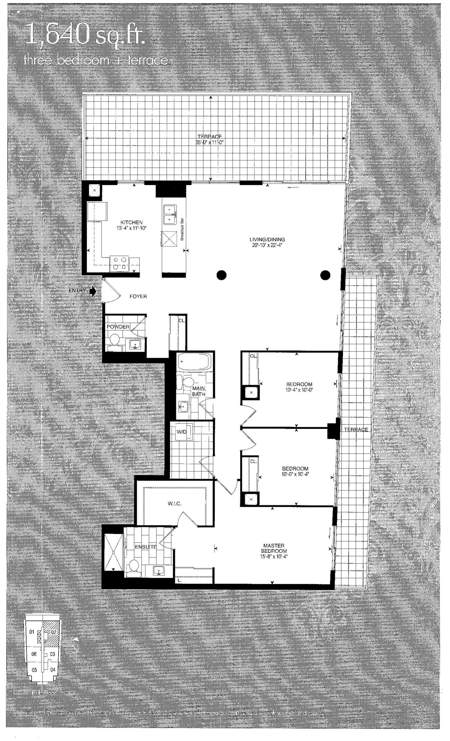 Penthouse 1,640 floor plan