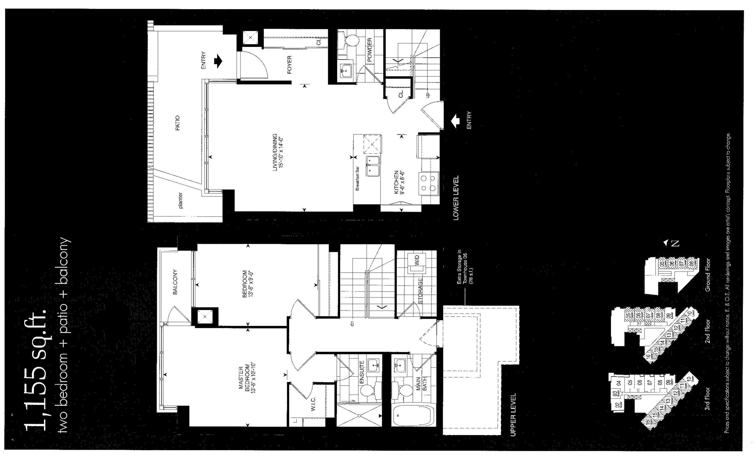Townhome 1,155 floor plan