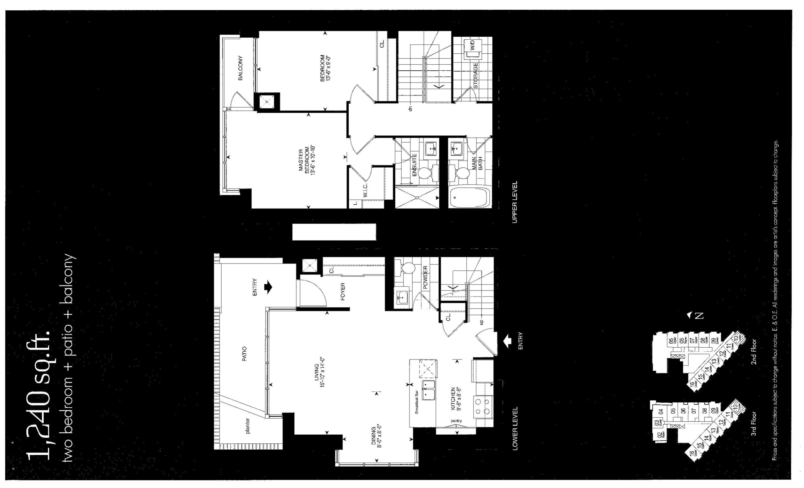 Townhome 1,240 floor plan