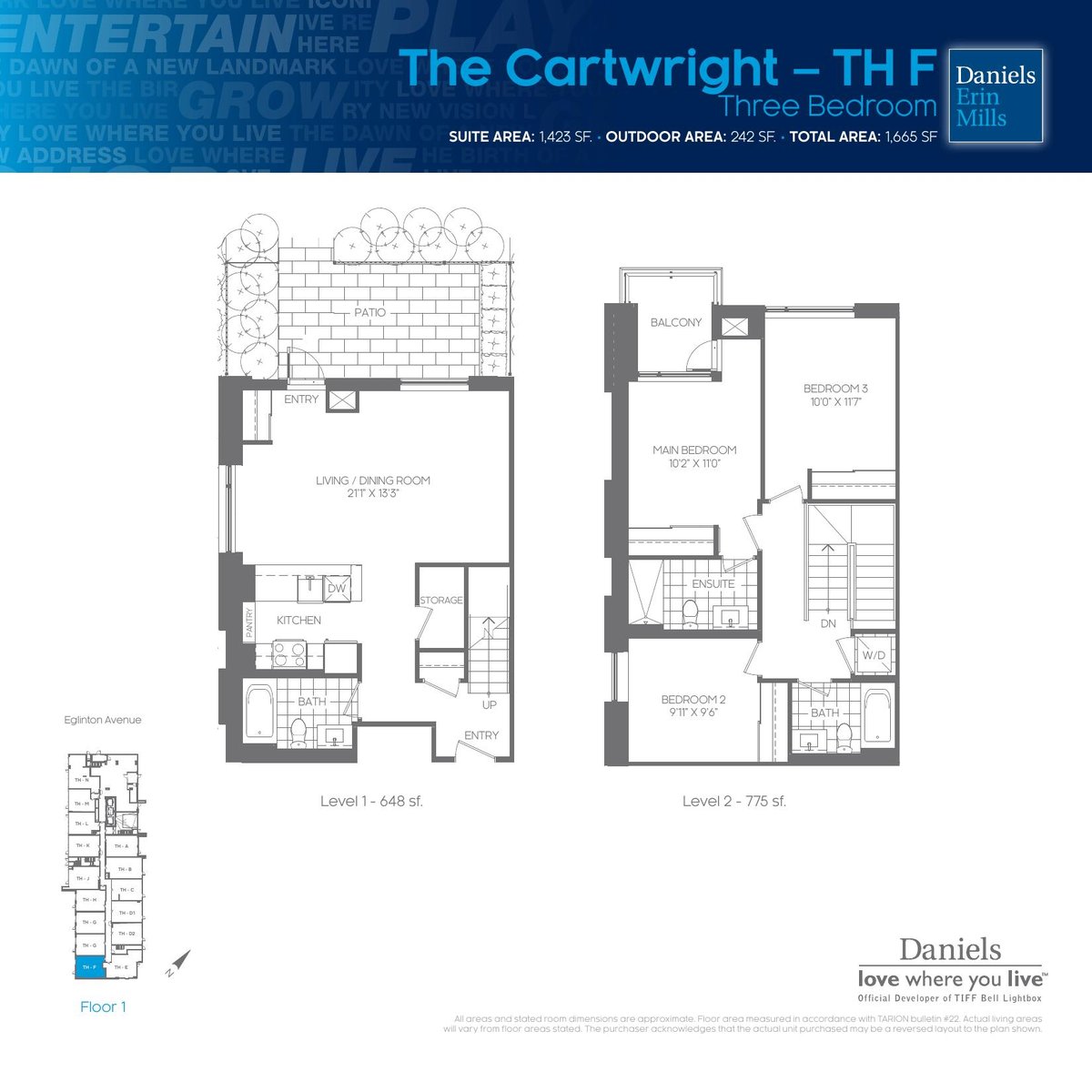The Cartwright - TH F floor plan