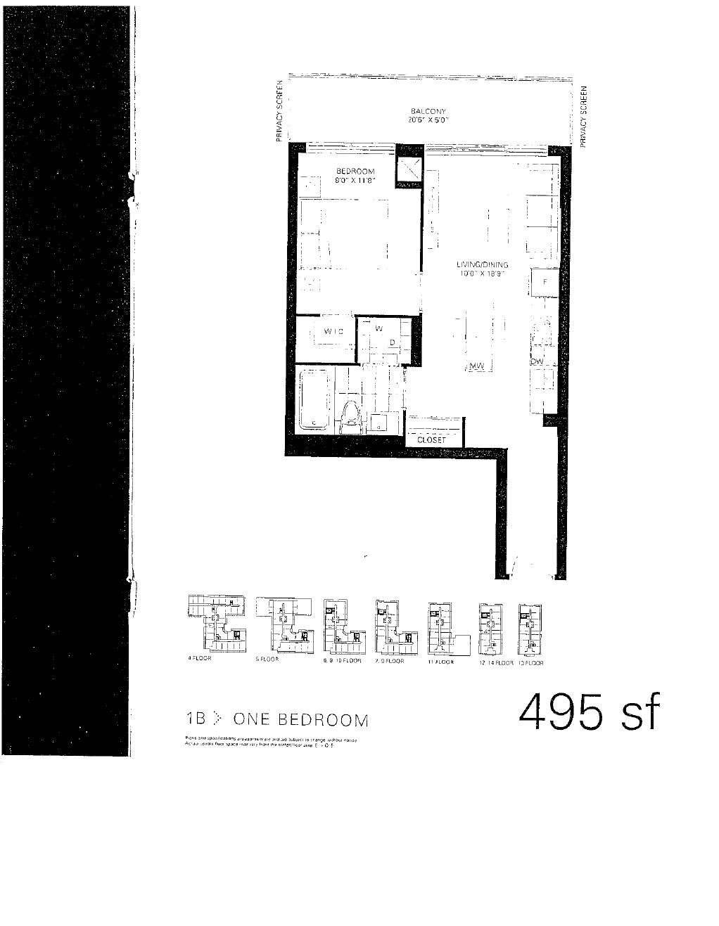 1B floor plan