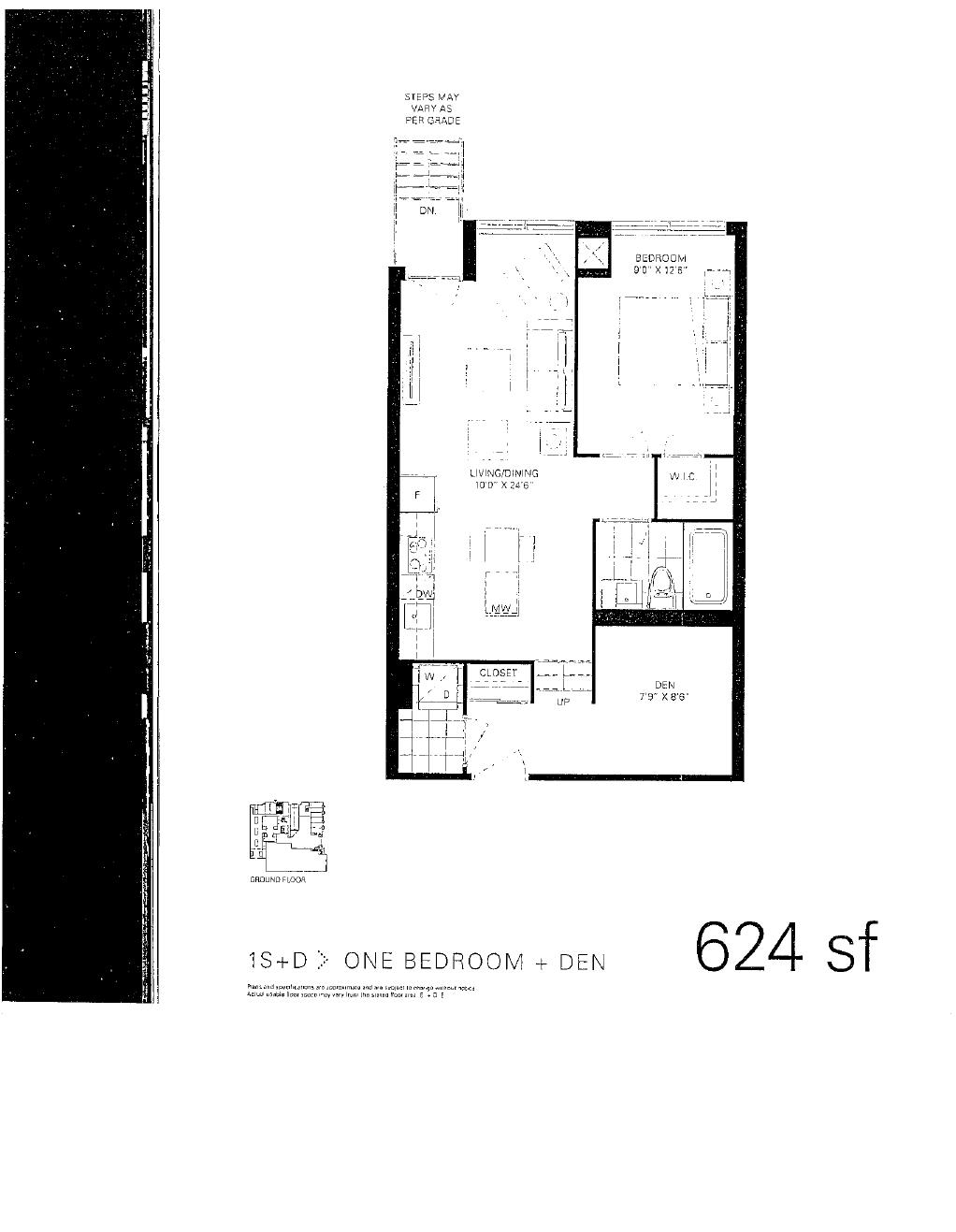 1S+D floor plan