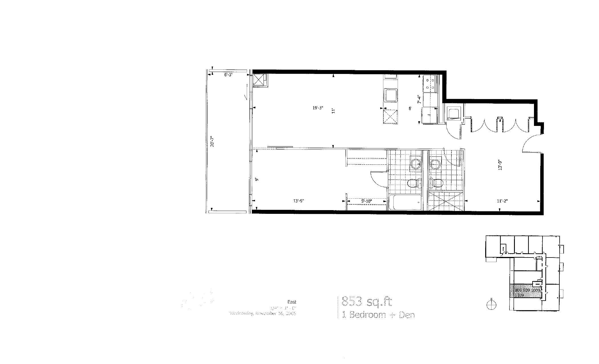Suite 809 / 909 / 1009 / 1109 floor plan