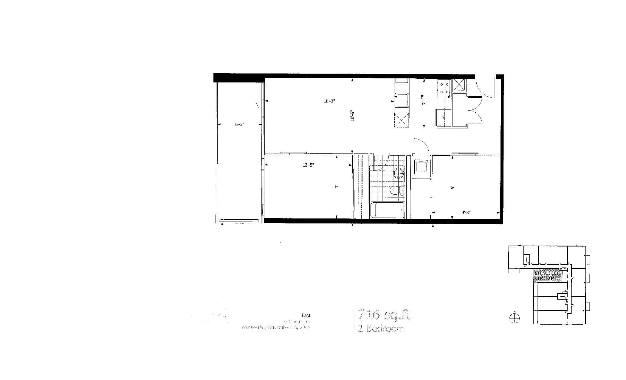 Suite 811 / 911 / 1011 / 1111 / 1211 floor plan