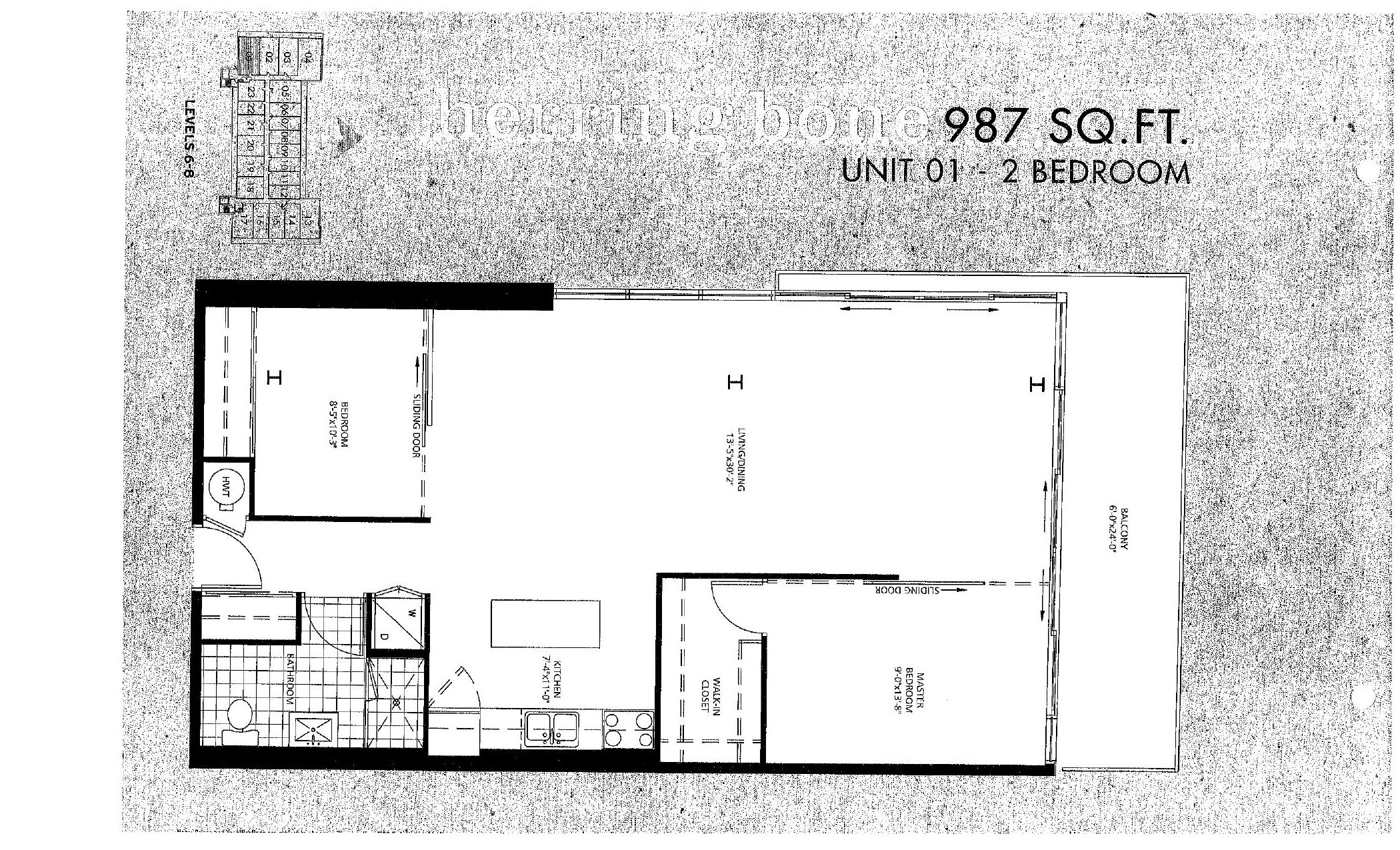 herringbone floor plan