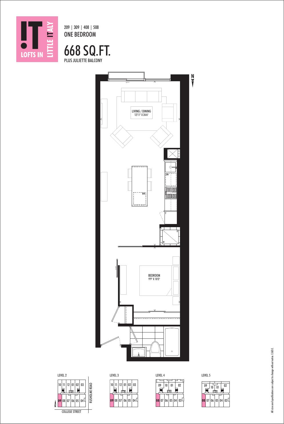 Suite 209/309/408/508 floor plan