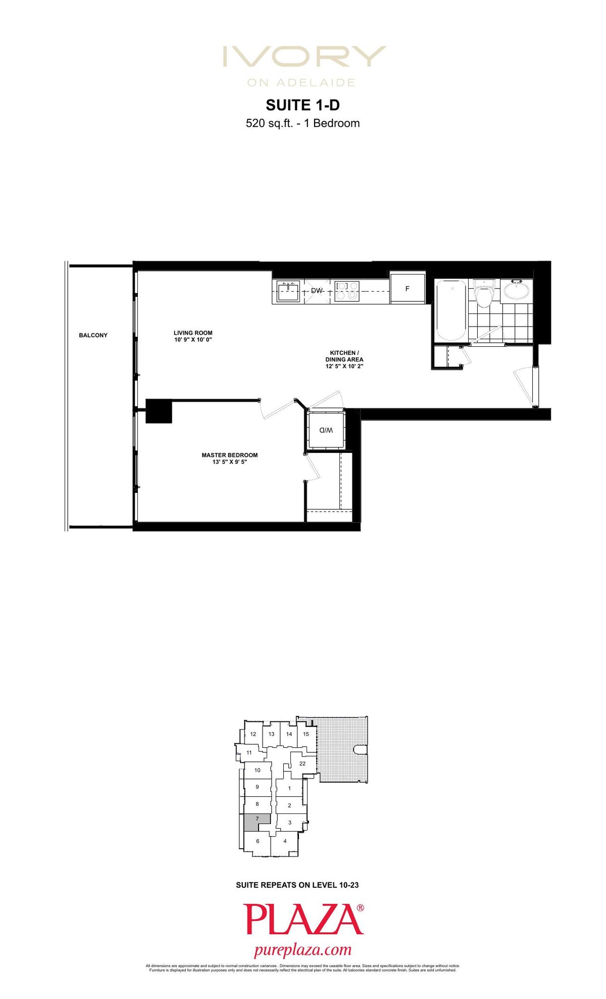 Suite 1-D floor plan