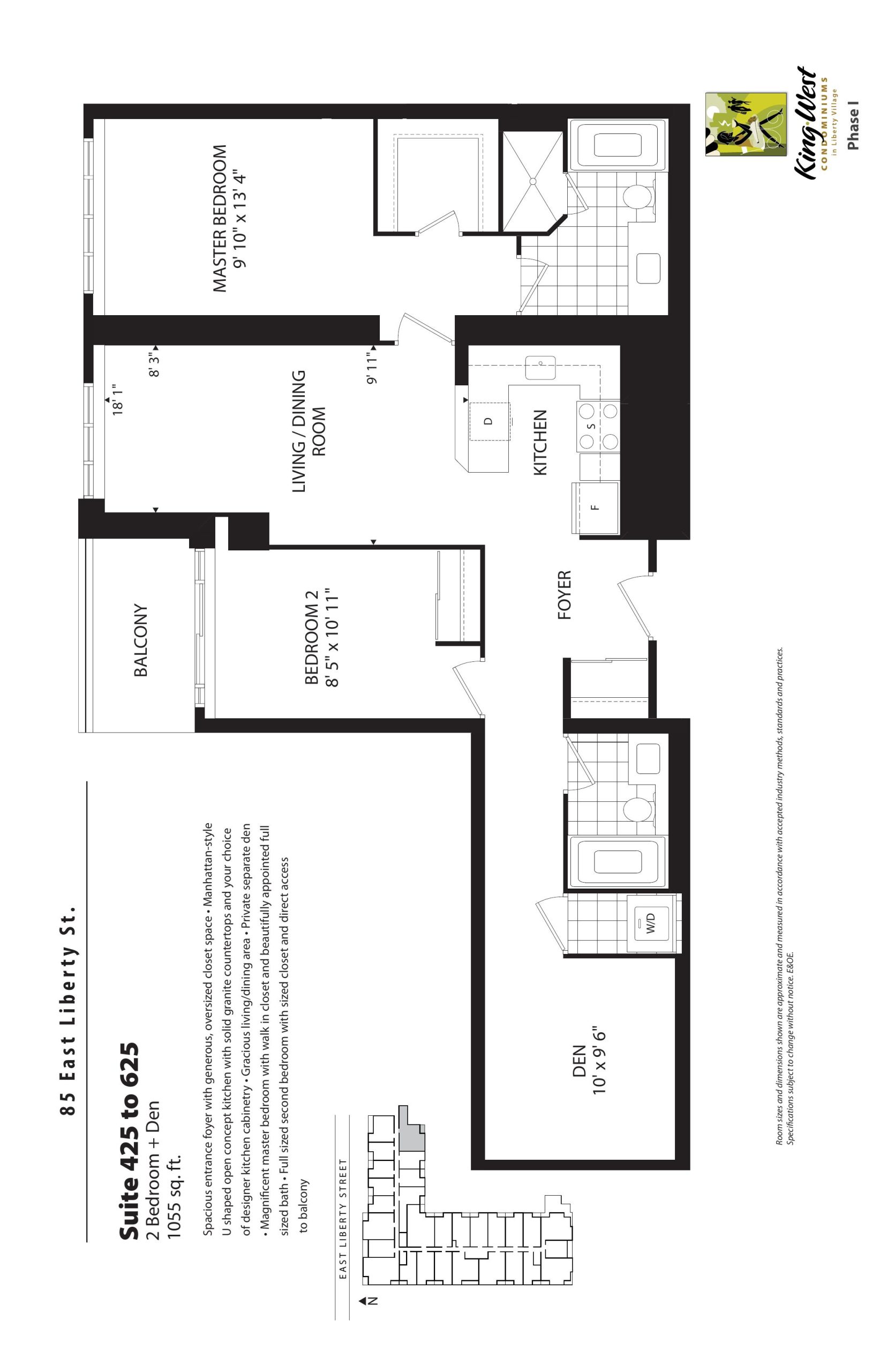 Suite 425 to 625 floor plan