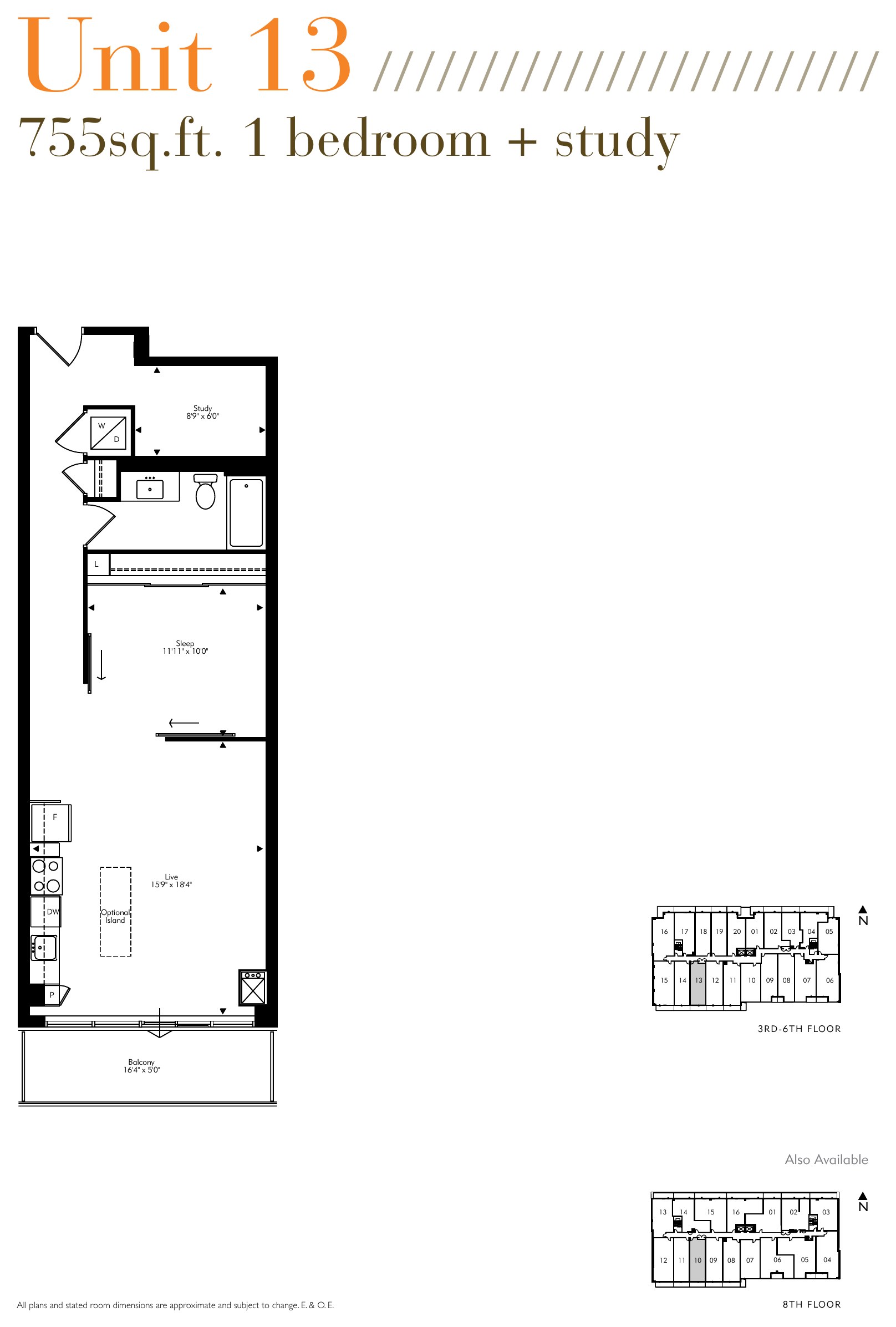 Unit 13 (3rd-6th) floor plan