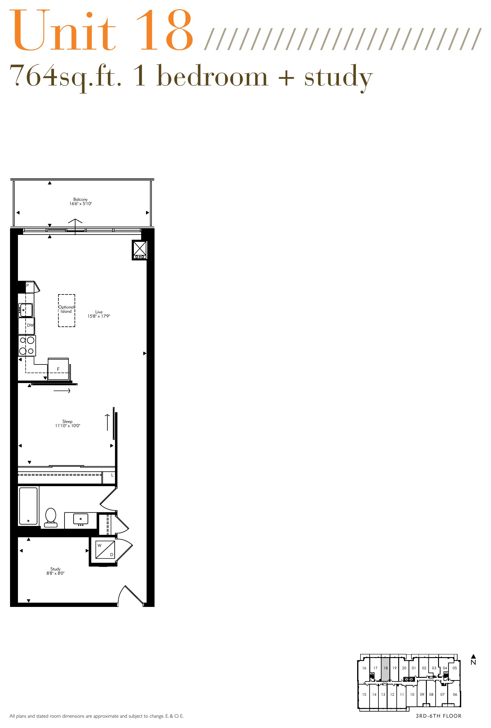 Unit 18 / 19 (3rd-6th) floor plan