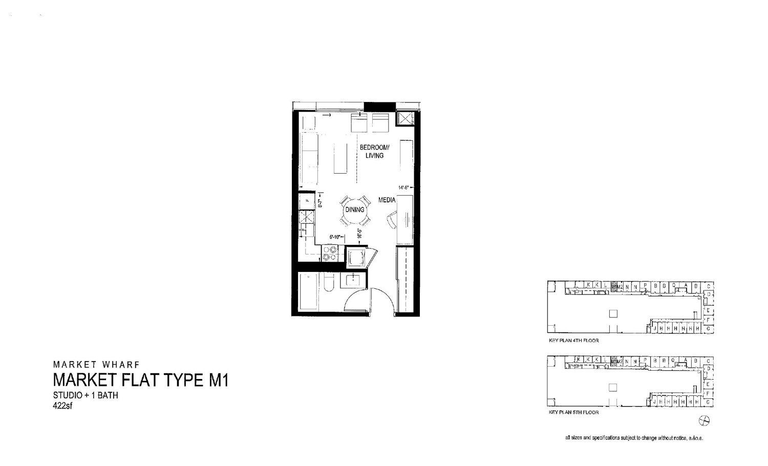 Market Flat Type M1 floor plan