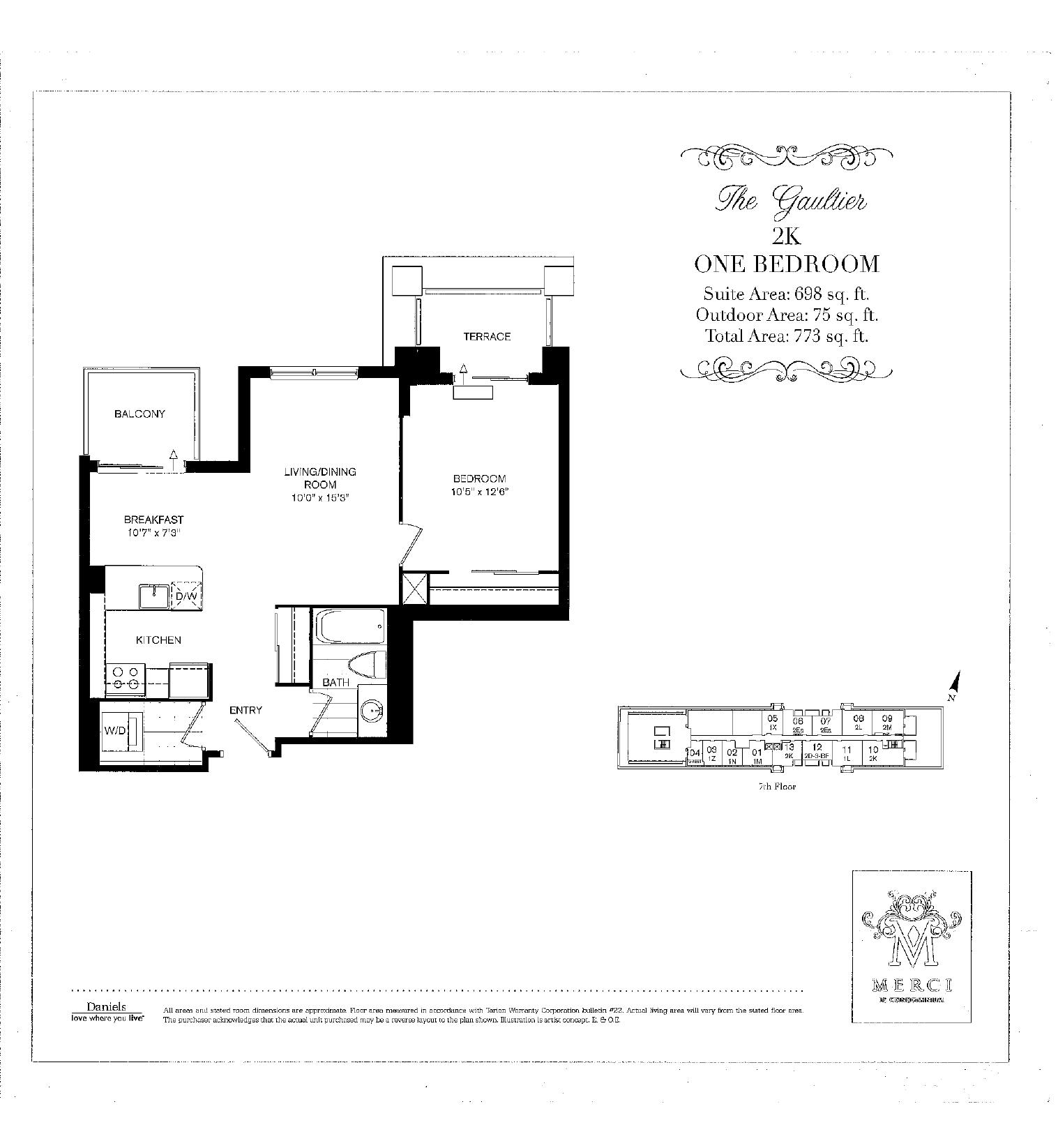 The Gaultier floor plan