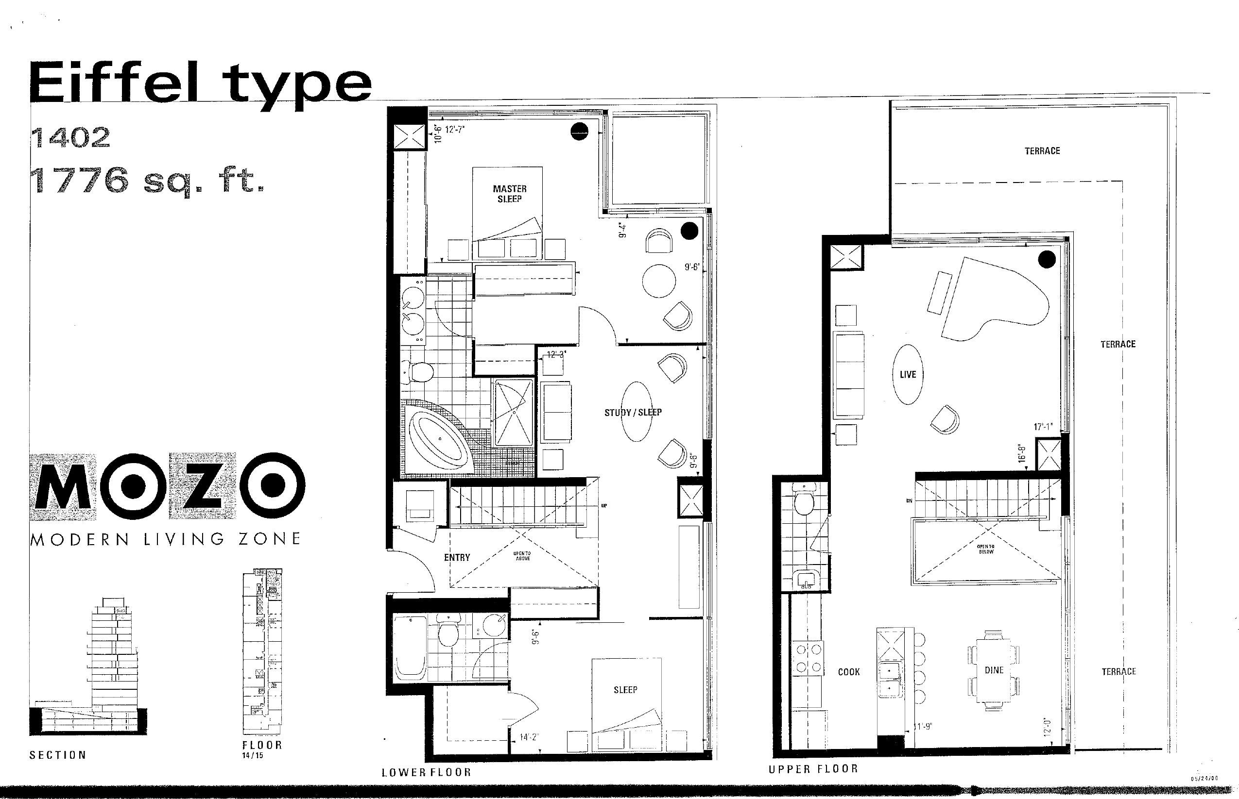 Eiffel type 1402 floor plan